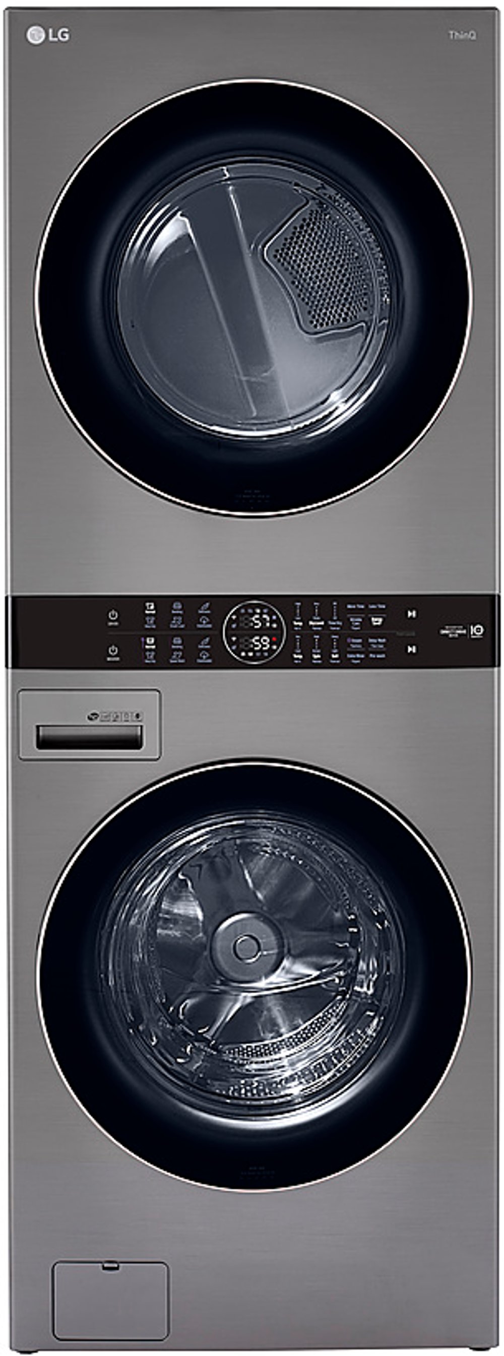 Single Unit Front Load LG WashTower with Center Control™ 4.5 cu. ft. Washer and 7.4 cu. ft. Electric Dryer - Graphite Steel