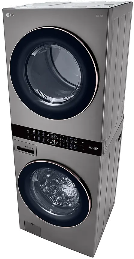WKE100HVA Single Unit Front Load LG WashTower with Center Control™ 4.5 cu. ft. Washer and 7.4 cu. ft. Electric Dryer - Graphite Steel-2