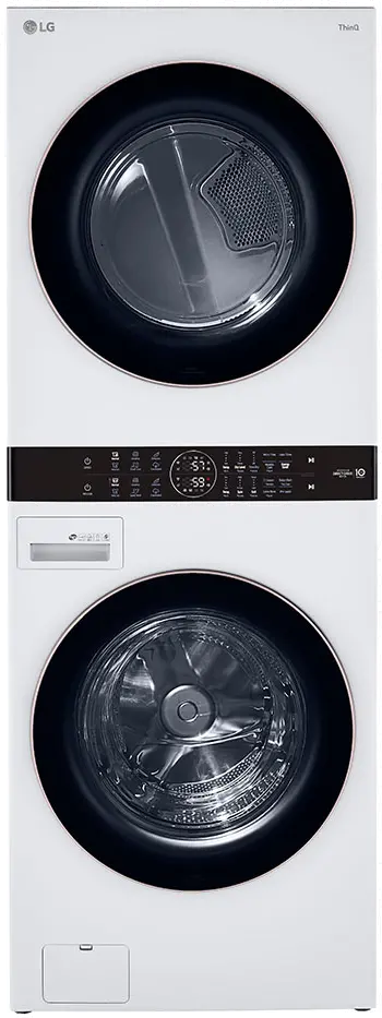 WKG101HWA LG WashTower with Center Control 4.5 cu. ft. Washer and 7.4 cu. ft. Gas Dryer - White-1