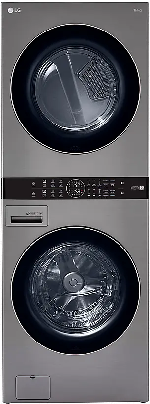 WKG101HVA LG WashTower with Center Control - Gas, Graphite Steel-1