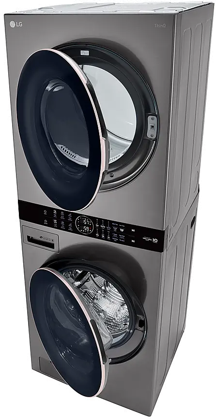 WKG101HVA LG WashTower with Center Control - Gas, Graphite Steel-2