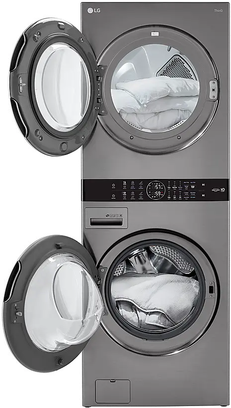 WKG101HVA LG WashTower with Center Control - Gas, Graphite Steel-4