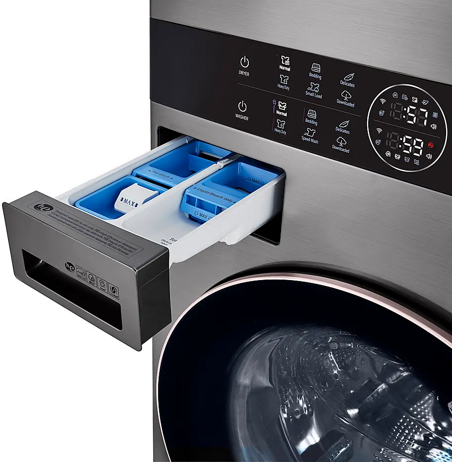 WKG101HVA LG WashTower with Center Control - Gas, Graphite Steel-5