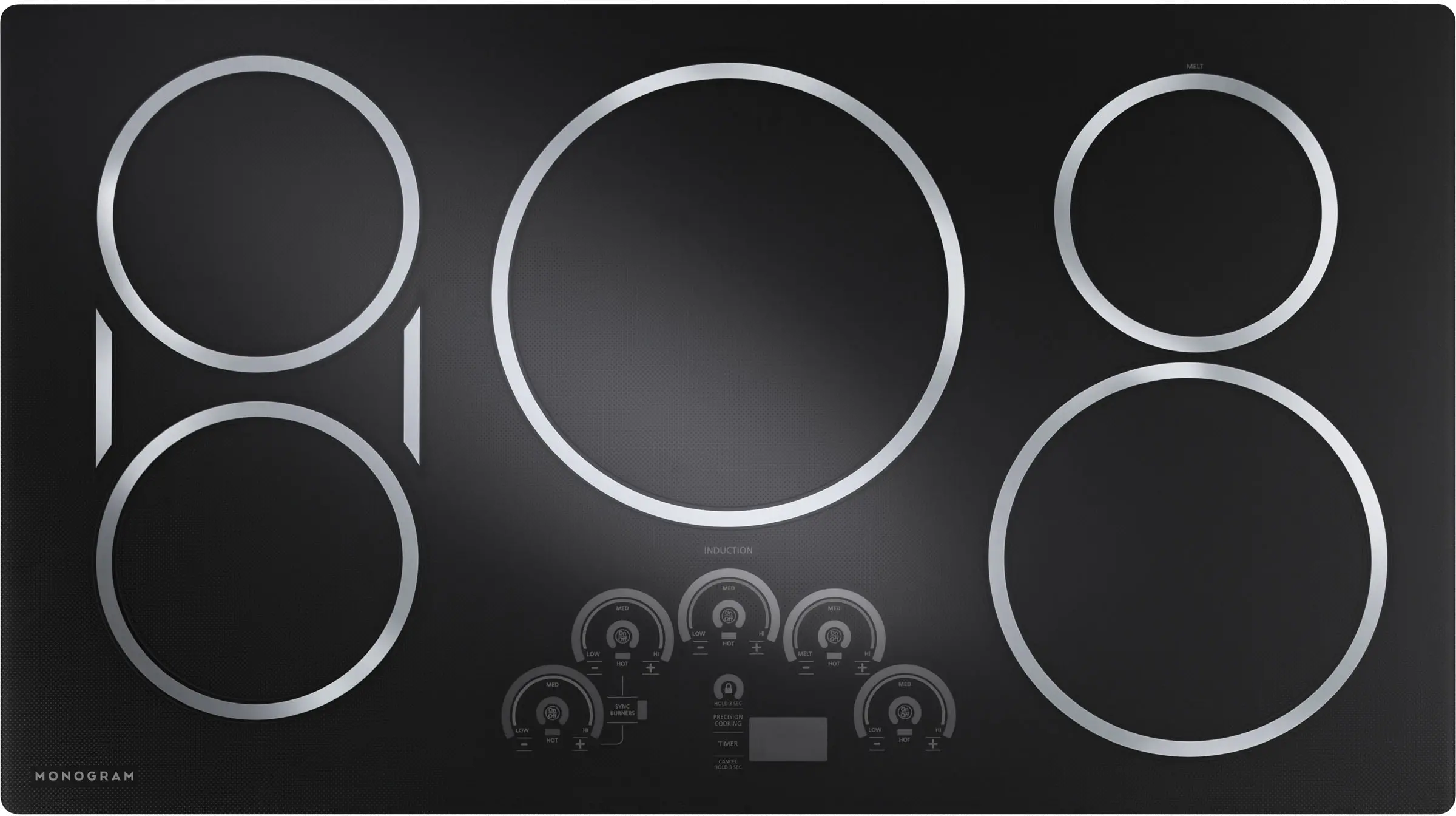 ZHU36RDPBB Monogram 36 Inch Induction Cooktop - Black-1