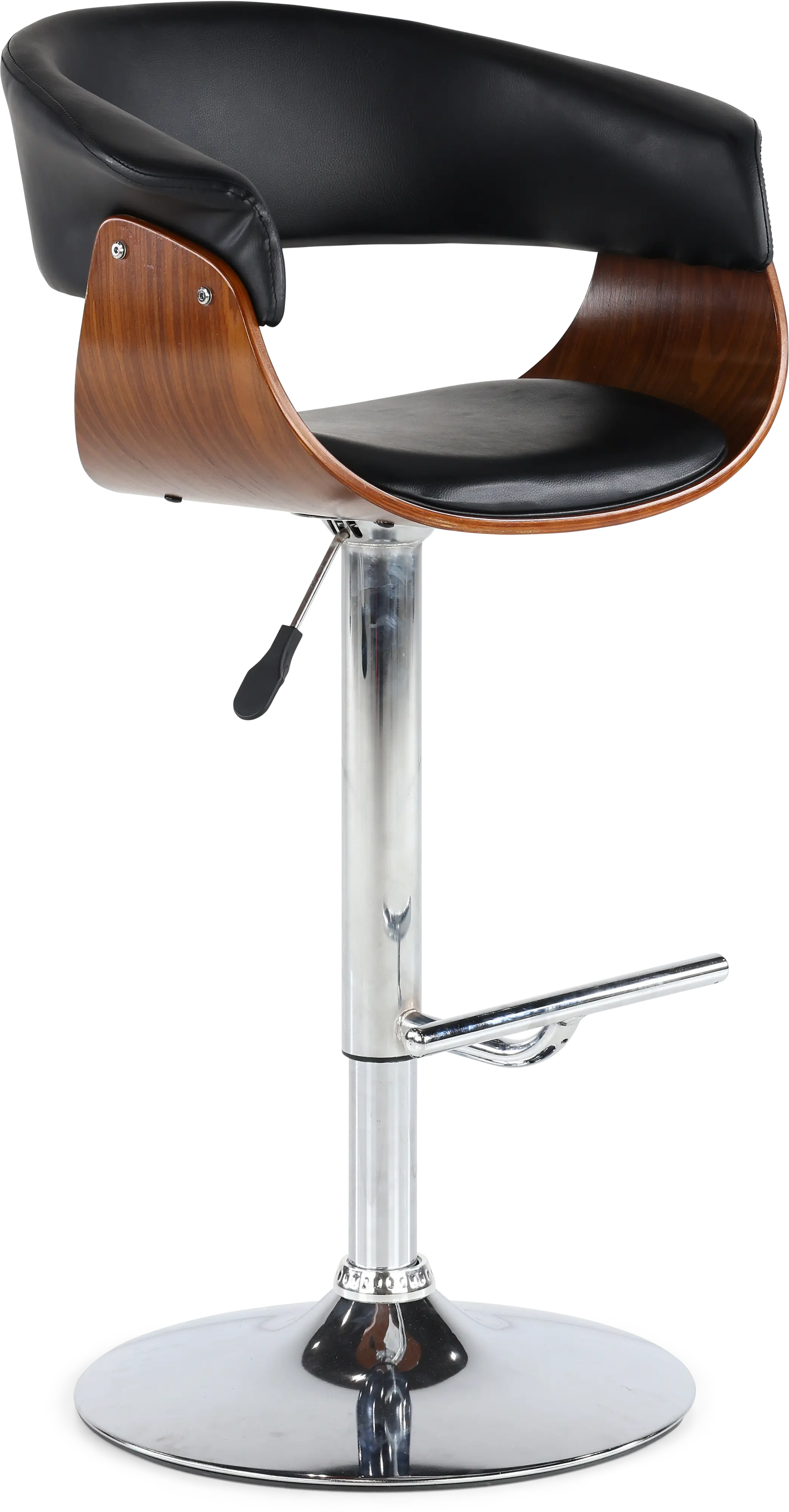 LCPASWBABL Paris Black and Walnut Adjustable Bar Stool-1