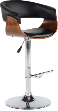 LCPASWBABL Paris Black and Walnut Adjustable Bar Stool