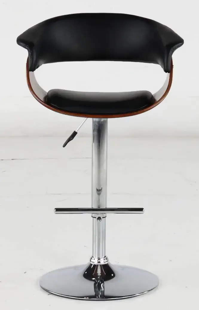 LCPASWBABL Paris Black and Walnut Adjustable Bar Stool-4