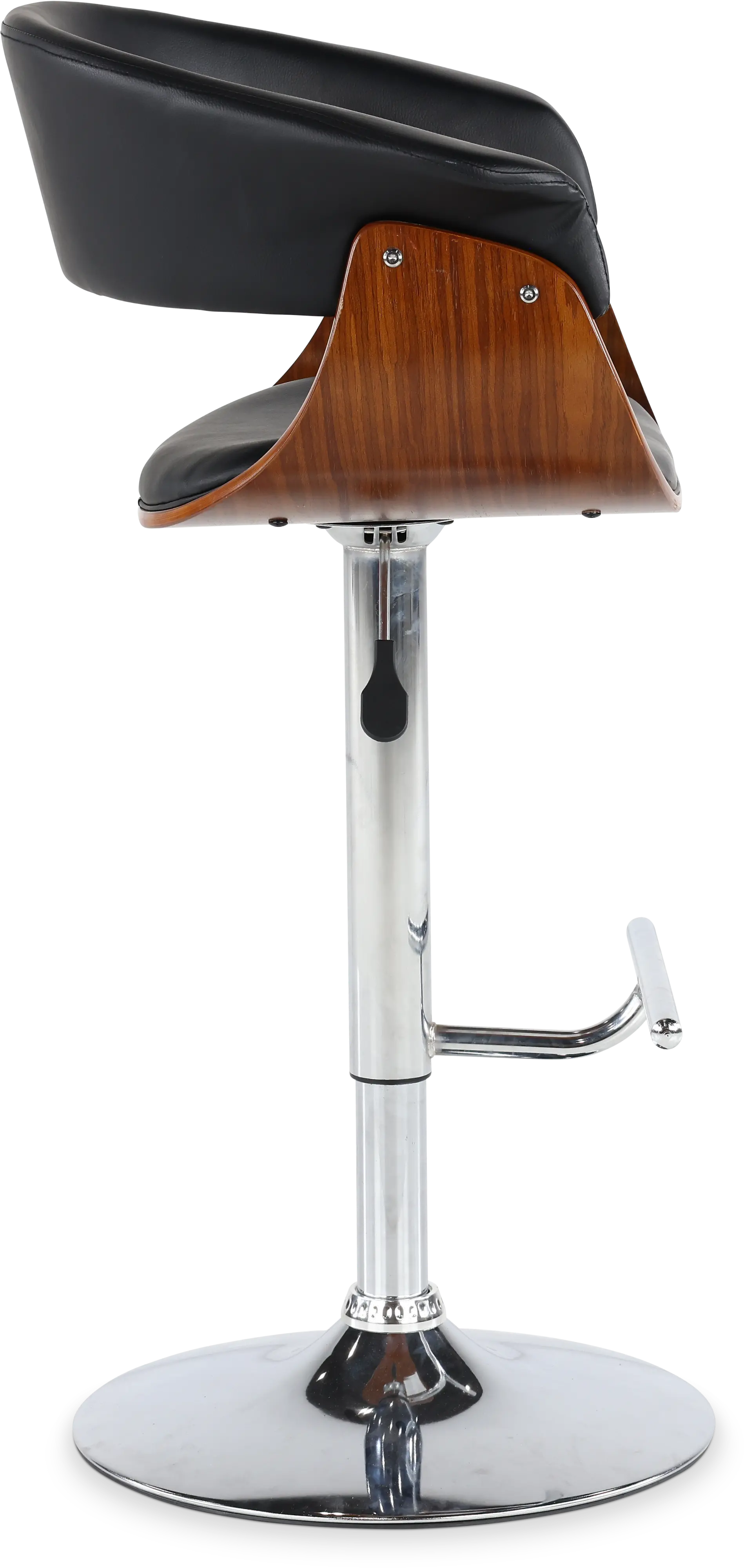 LCPASWBABL Paris Black and Walnut Adjustable Bar Stool-5