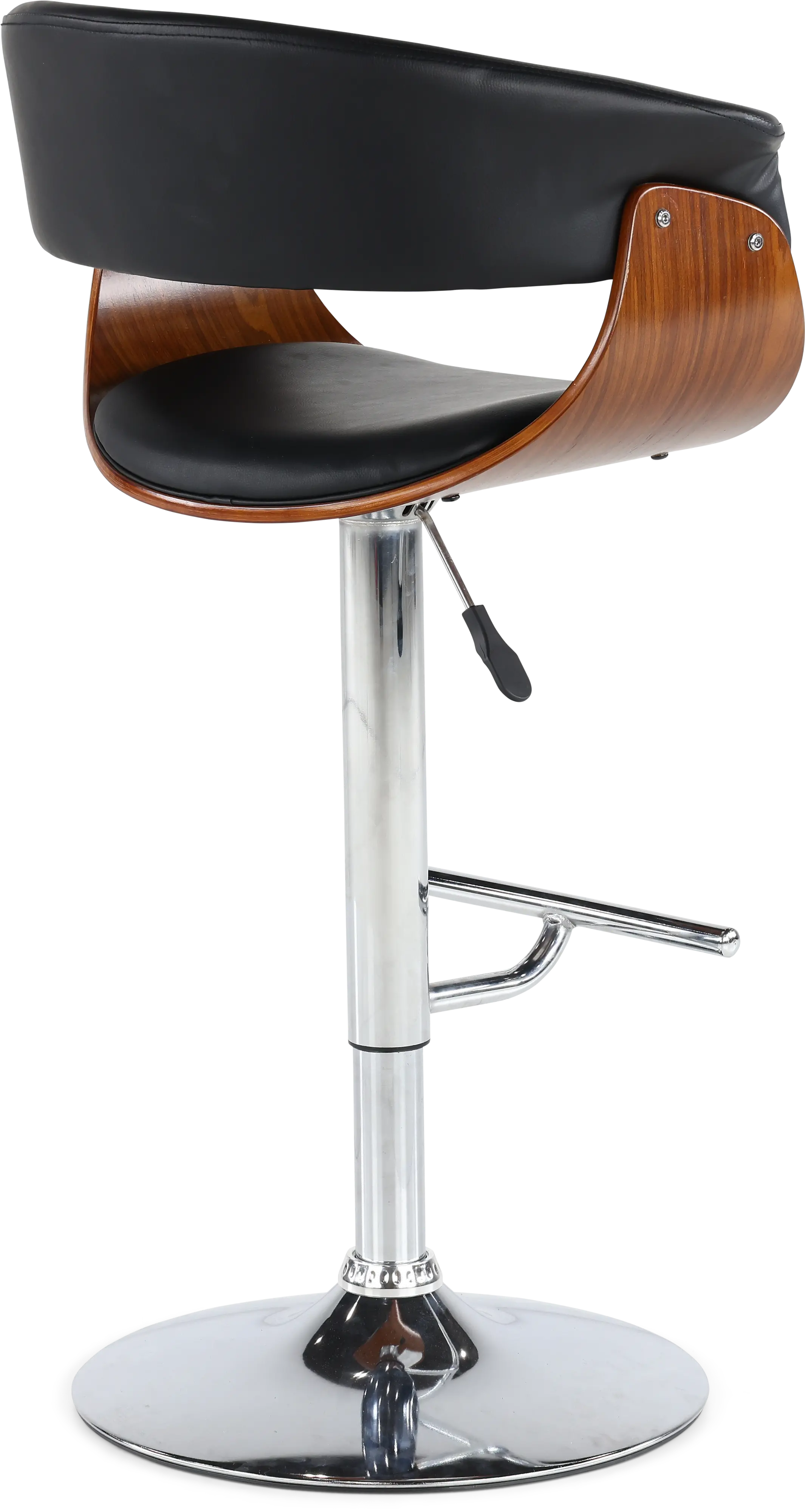 LCPASWBABL Paris Black and Walnut Adjustable Bar Stool-6