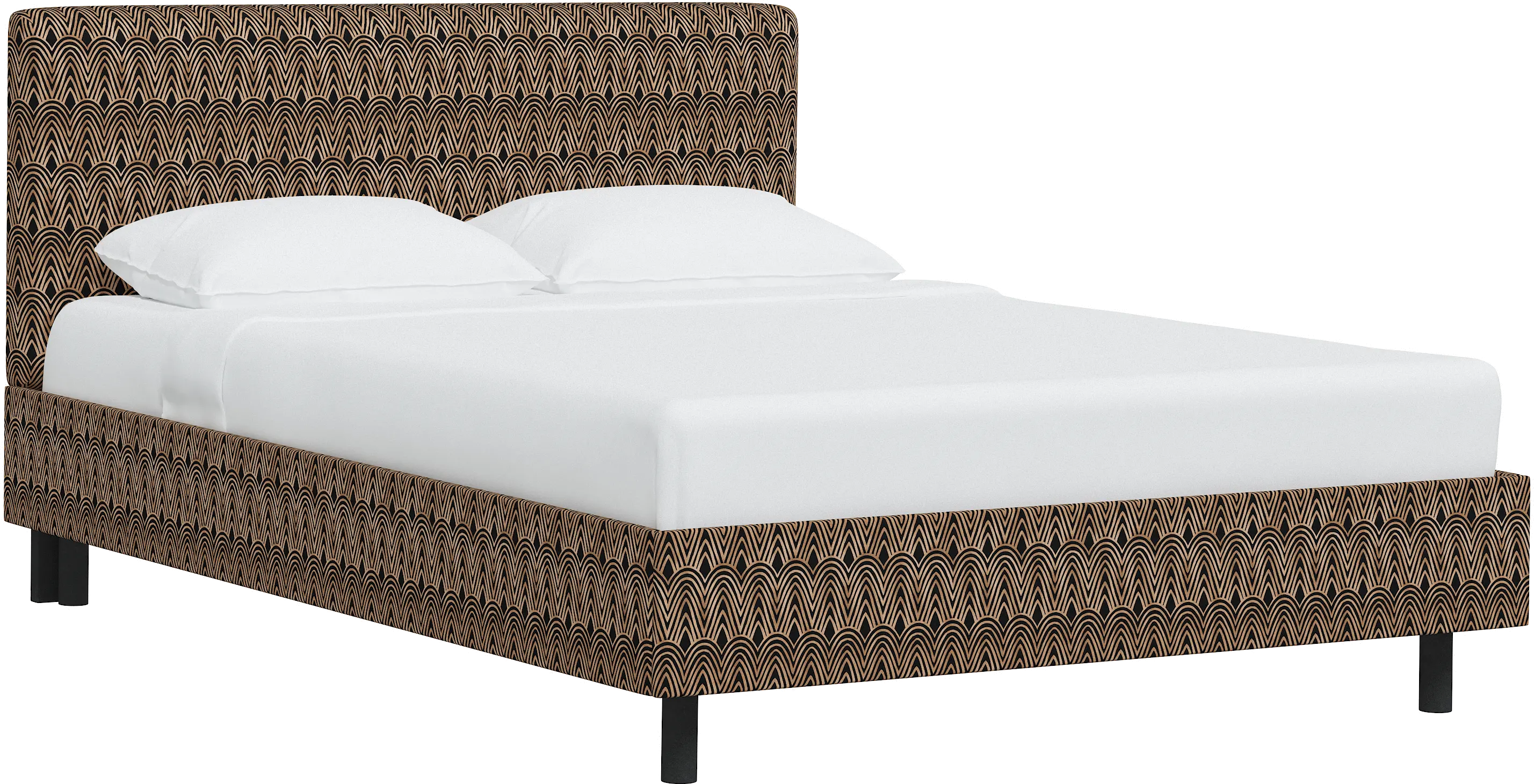 750PBDSCPSKBLCOGA Brianna Black Scallop Twin Platform Bed - Skyline Furniture-1