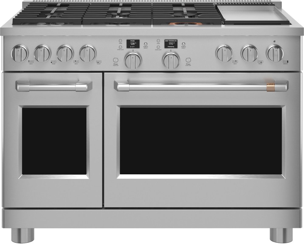 Cafe 8.25 cu ft Double Oven Dual Fuel Range - Stainless Steel 48 Inch