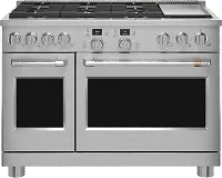 C2Y486P2TS1 Cafe 8.25 cu ft Double Oven Dual Fuel Range - Stainless Steel 48 Inch