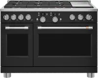 C2Y486P3TD1 Cafe 8.25 cu ft Double Oven Dual Fuel Range - Matte Black 48 Inch