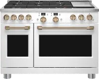 C2Y486P4TW2 Cafe 8.25 cu ft Double Oven Dual Fuel Range - Matte White 48 Inch