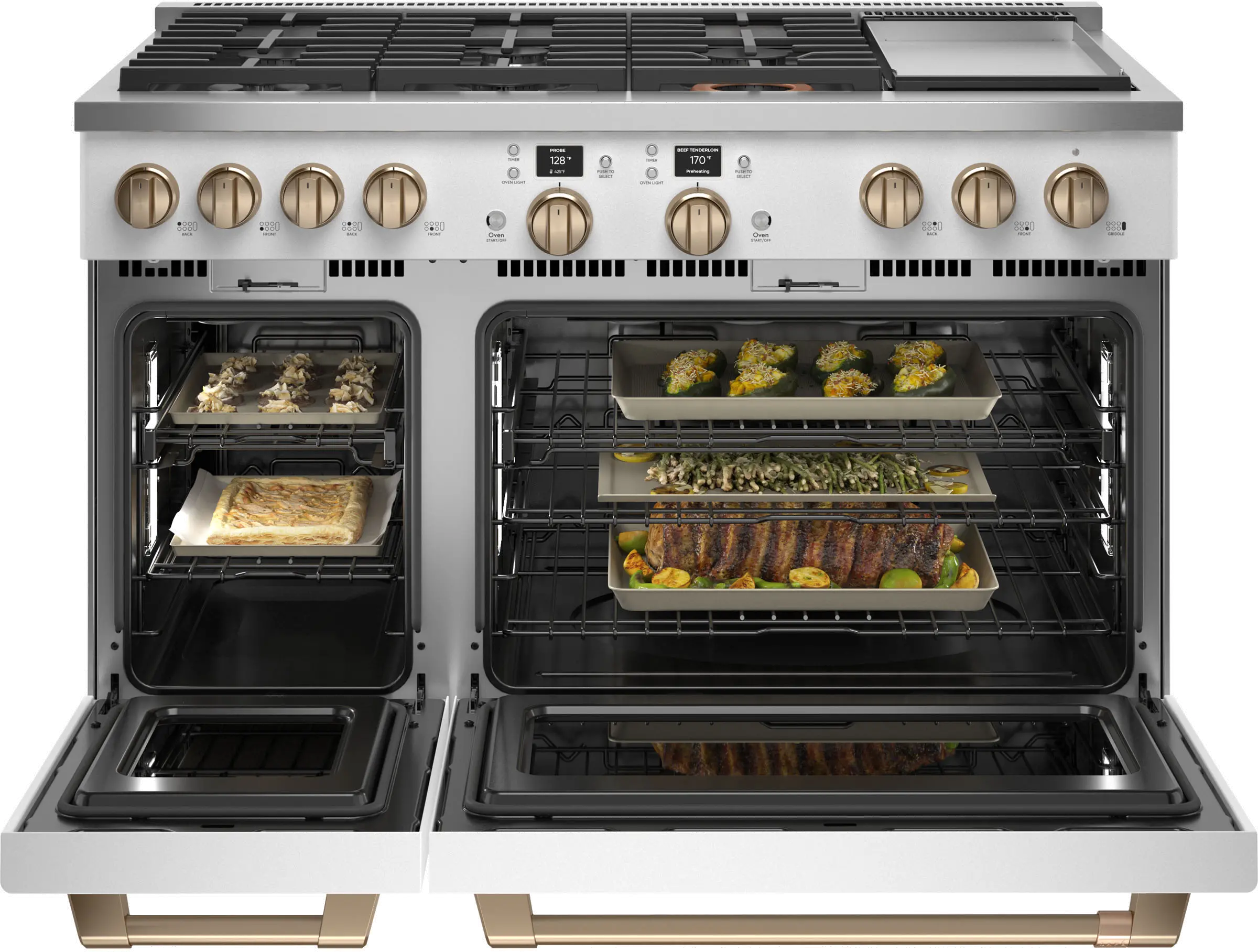 C2Y486P4TW2 Cafe 8.25 cu ft Double Oven Dual Fuel Range - Matte White 48 Inch-3