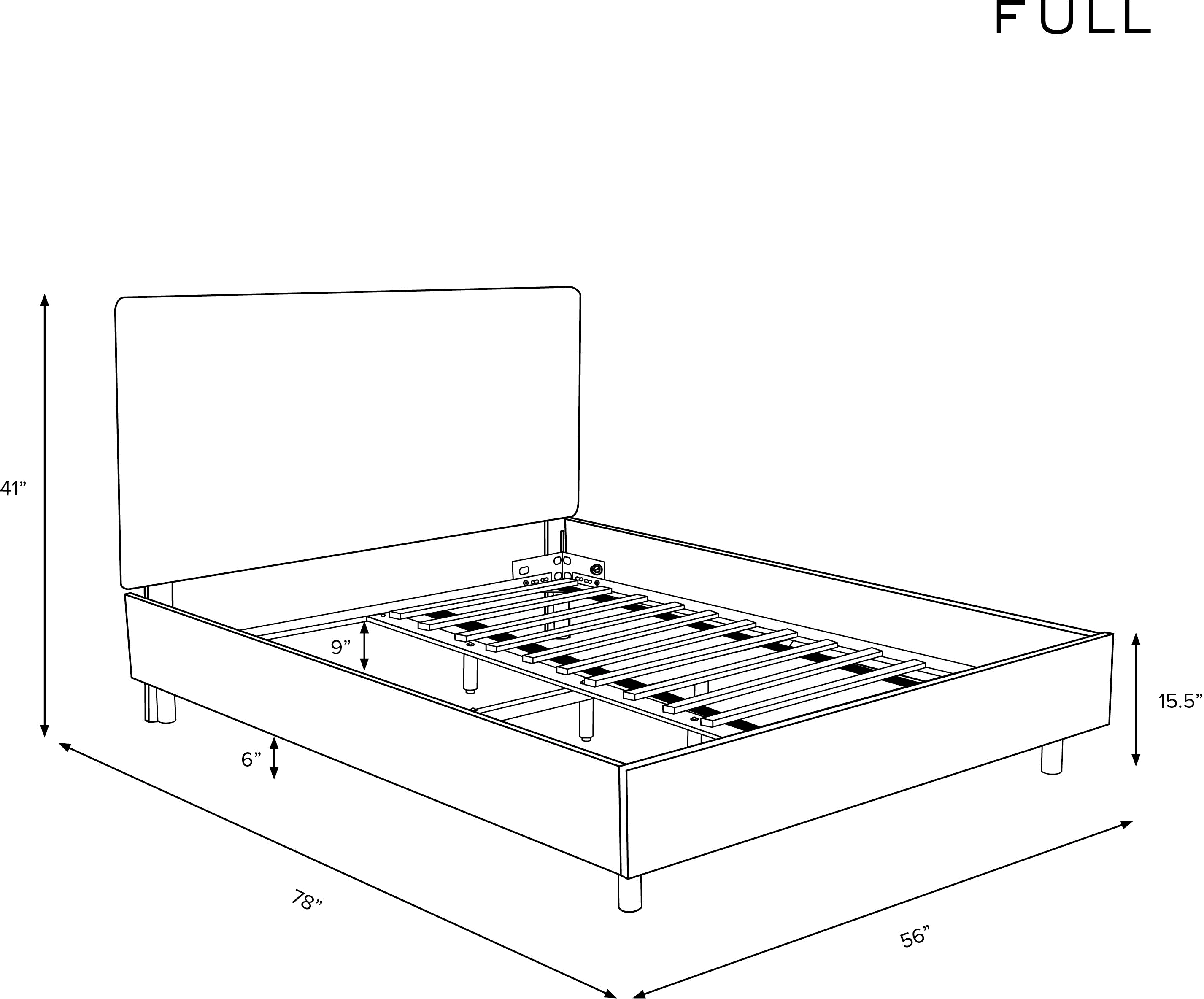 751PBDLNNGR Brianna Gray Full Platform Bed - Skyline Furniture-7