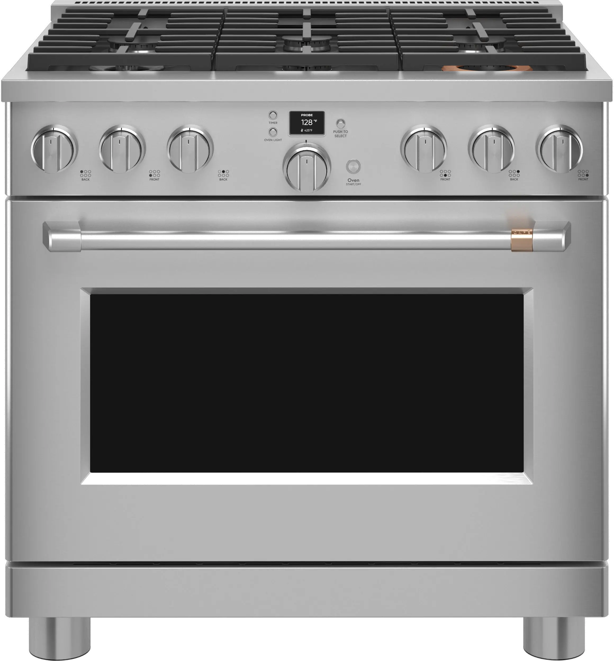 C2Y366P2TS1 Cafe 5.75 cu ft Dual Fuel Range - Stainless Steel 36 Inch-1