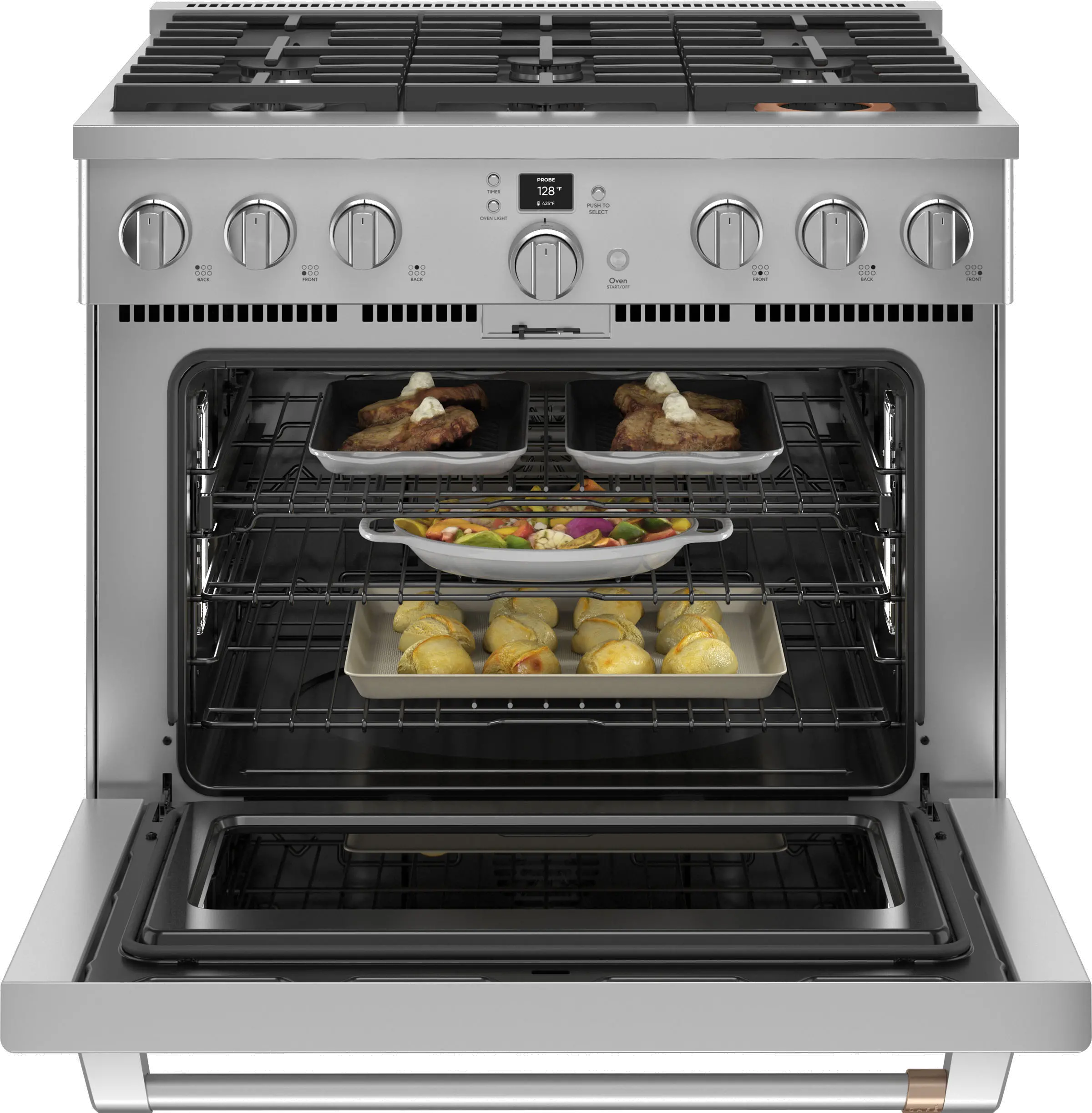 C2Y366P2TS1 Cafe 5.75 cu ft Dual Fuel Range - Stainless Steel 36 Inch-3