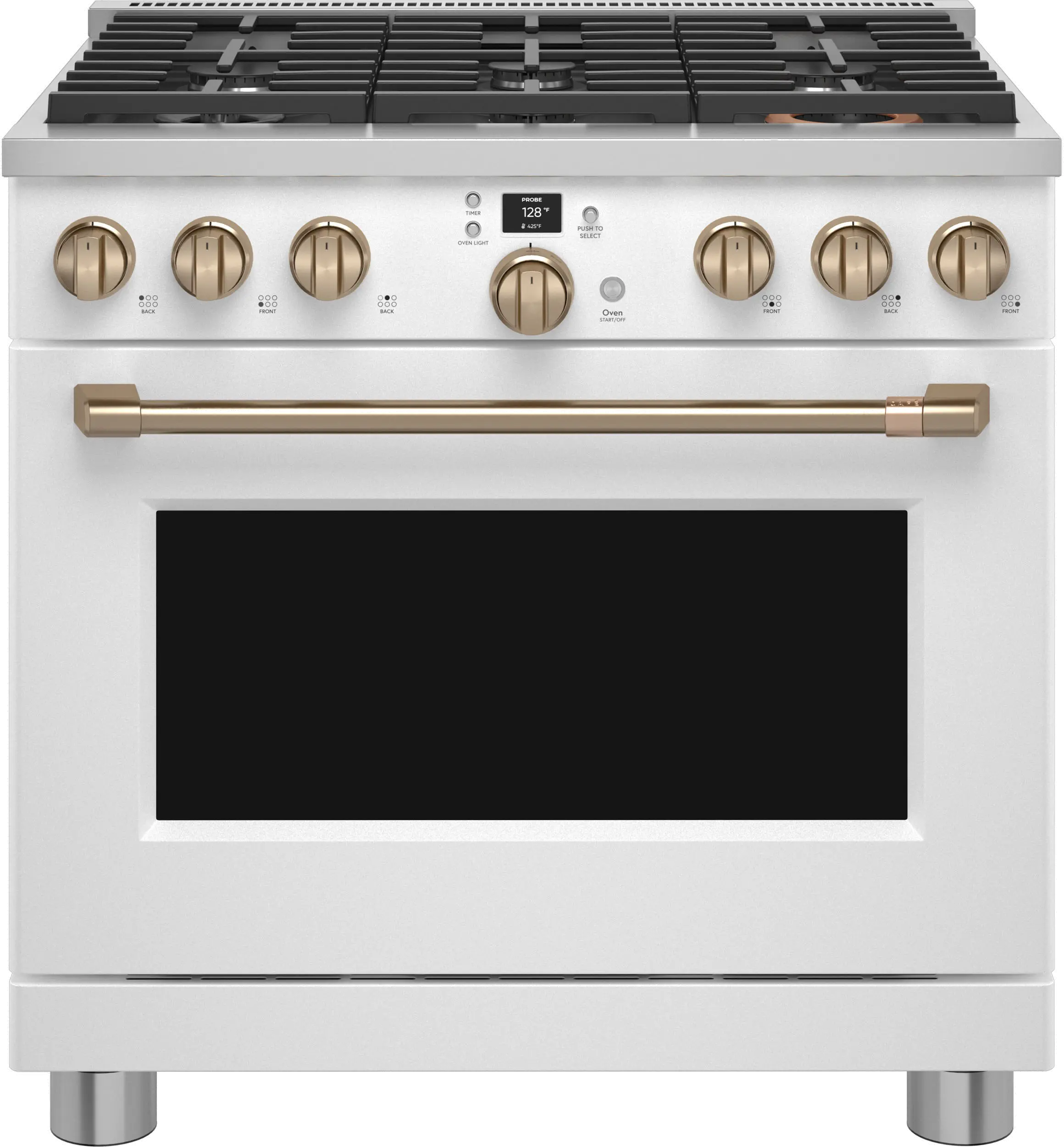 C2Y366P4TW2 Cafe 5.75 cu ft Dual Fuel Range - Matte White 36 Inch-1