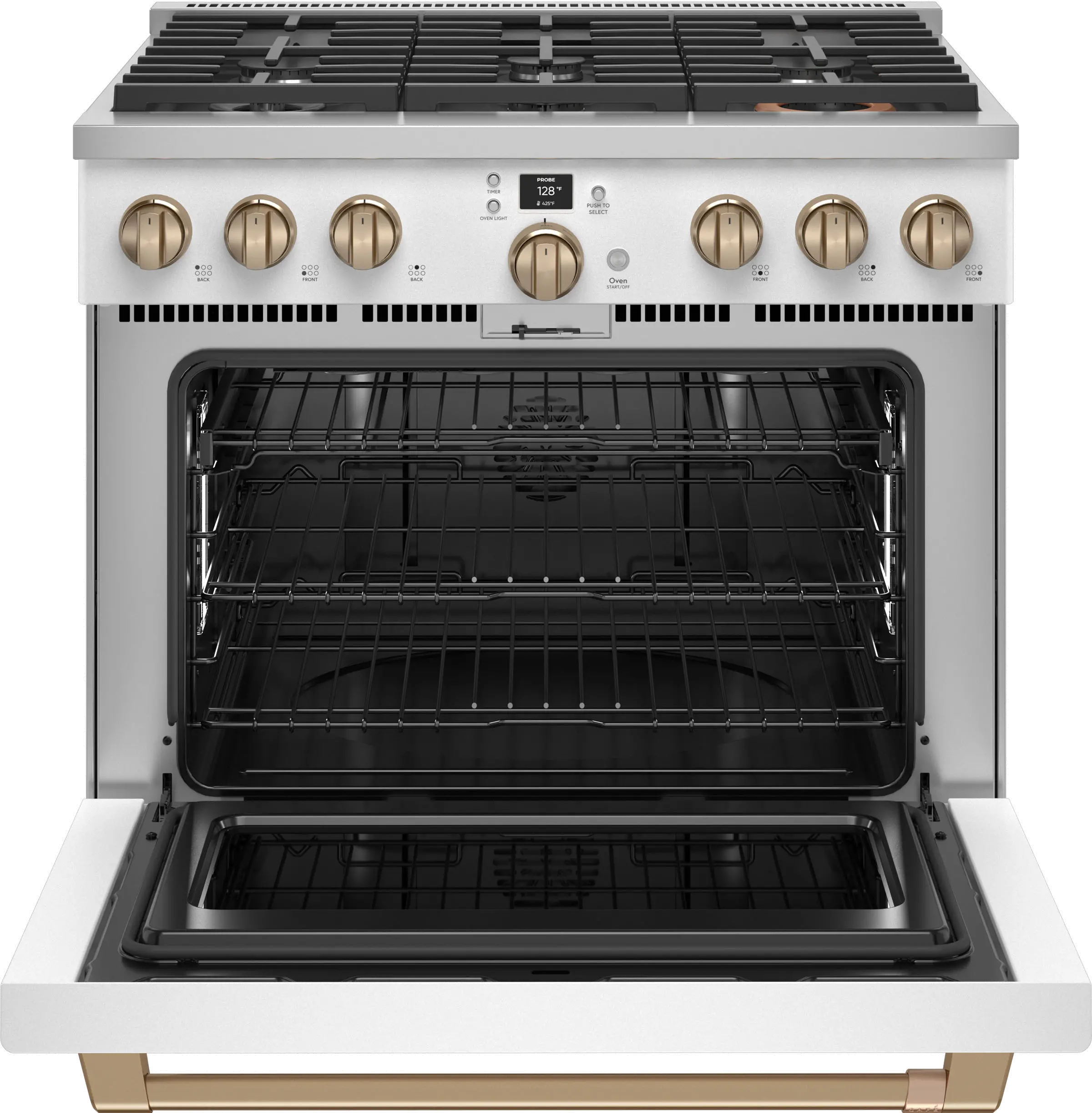 C2Y366P4TW2 Cafe 5.75 cu ft Dual Fuel Range - Matte White 36 Inch-3