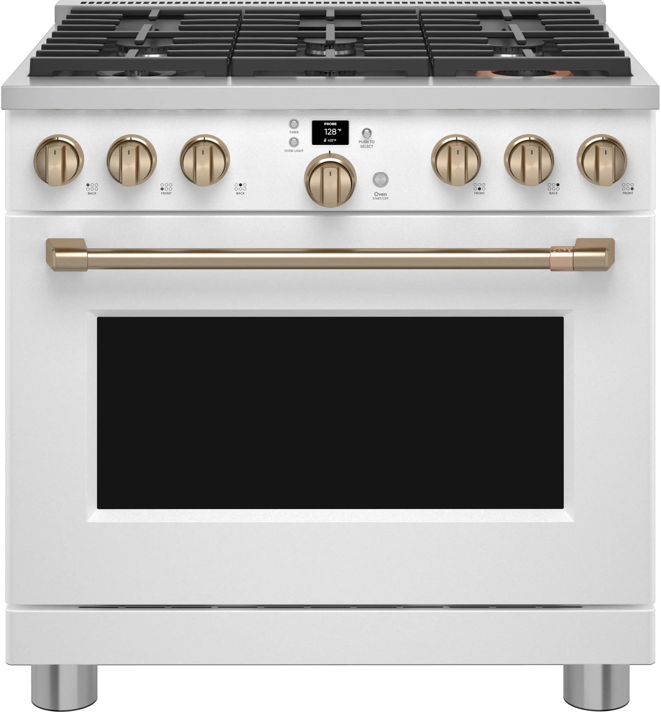 CGY366P4TW2 Cafe 6.2 cu ft Gas Range -  Matte White 36 Inch-1