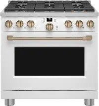 CGY366P4TW2 Cafe 6.2 cu ft Gas Range -  Matte White 36 Inch