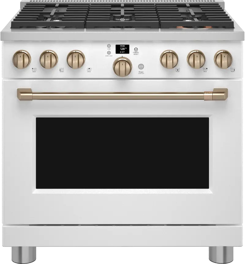 Cafe 6.2 cu ft Gas Range -  Matte White 36 Inch