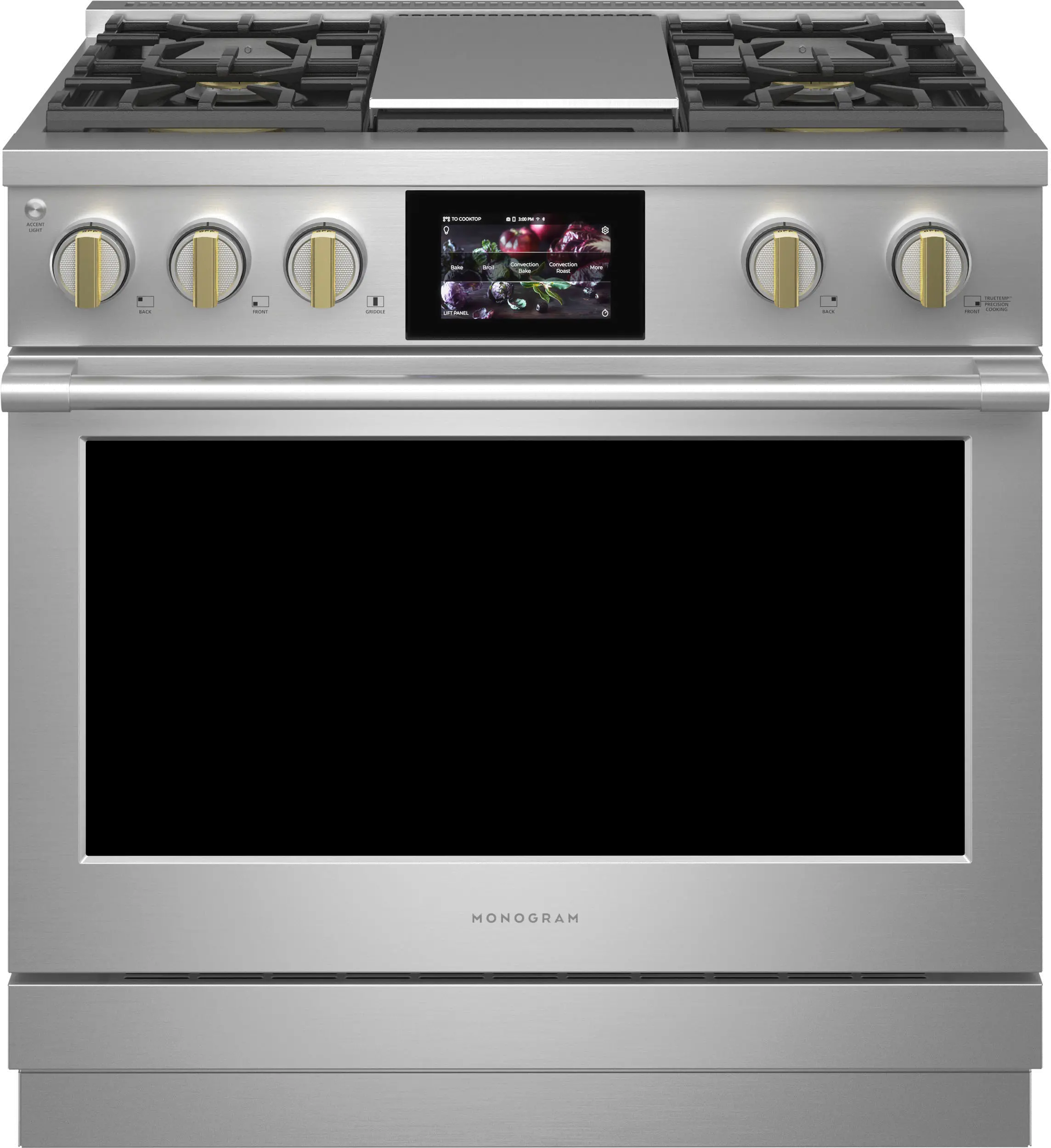 ZDP364NDTSS Monogram Professional 5.75 cu ft Dual Fuel Range - Stainless Steel 36 Inch-1