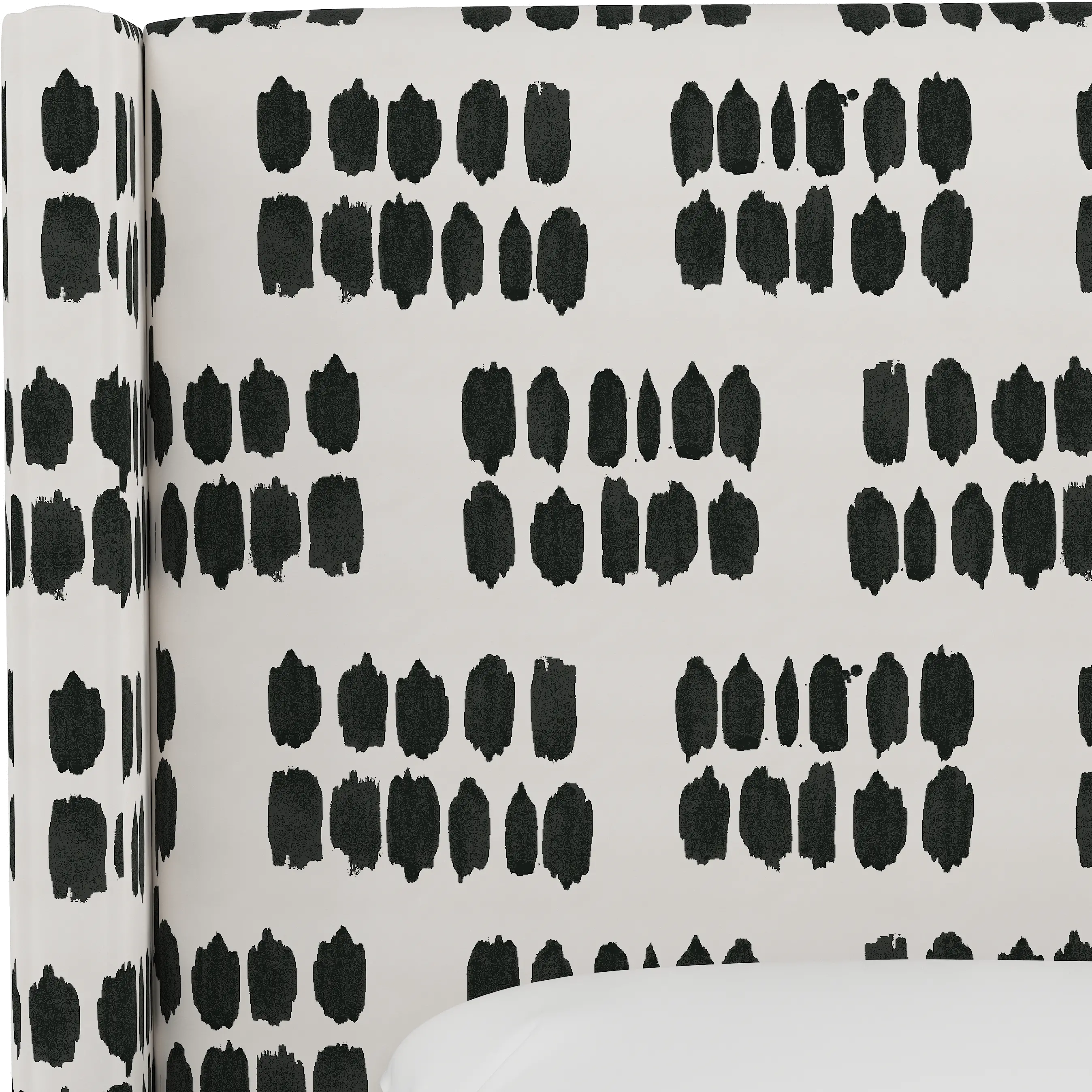 501BEDIKDCR Penelope Black Dot Straight Wingback Full Bed - Skyline Furniture-2