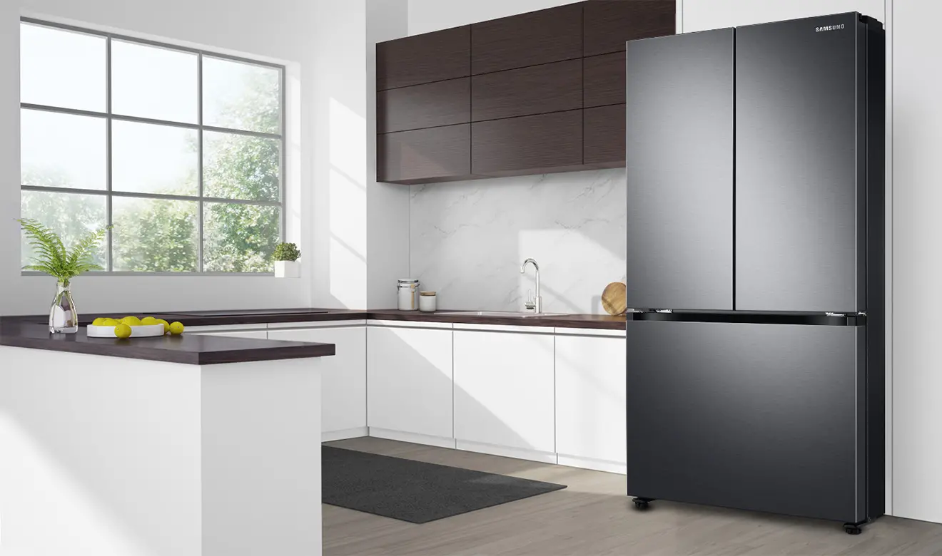 RF18A5101SG Samsung 17.5 cu ft French Door Refrigerator - Counter Depth 33 W Black Stainless Steel-2