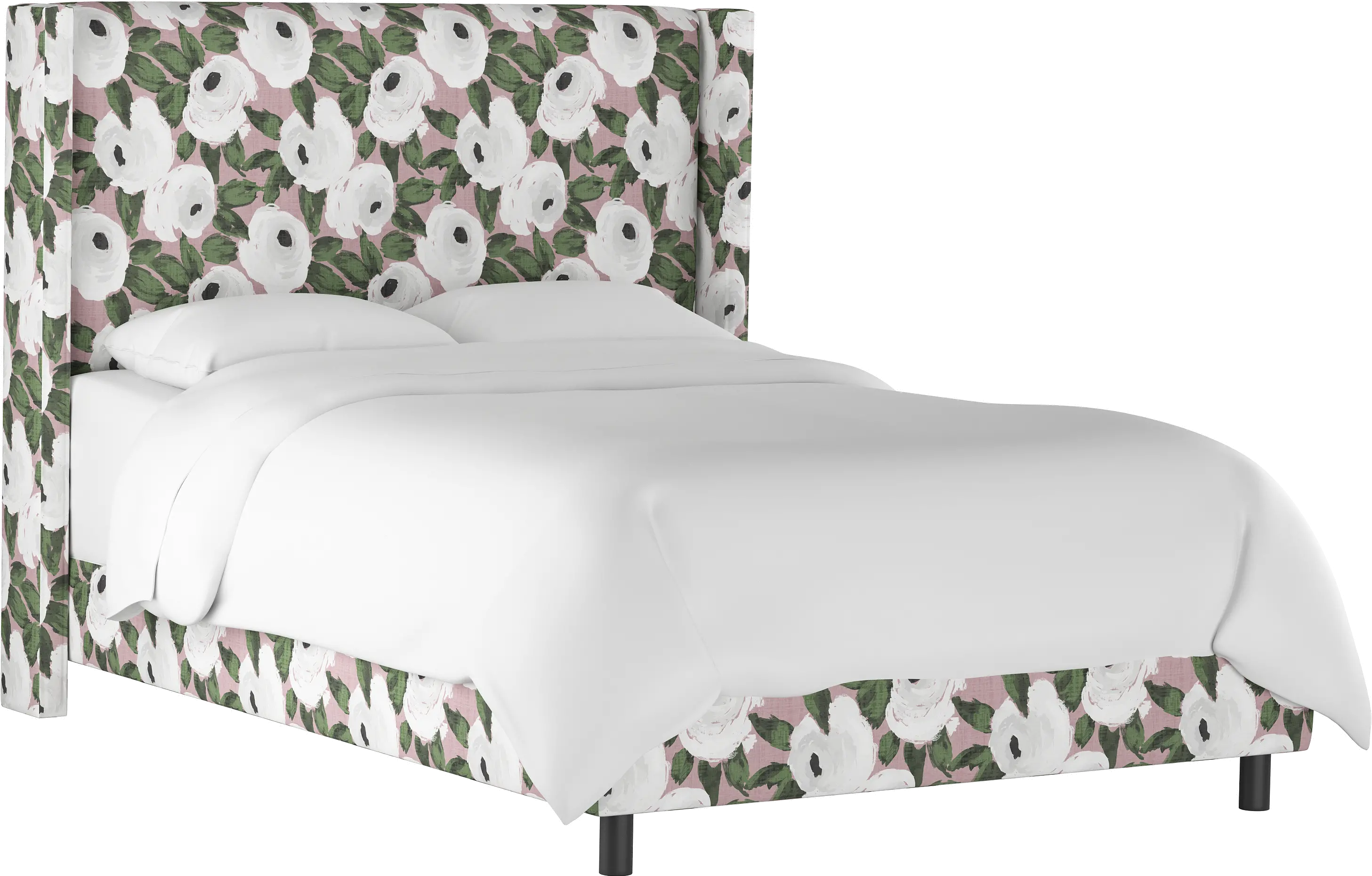 501BEDBLMSBRYRSBLSHIVYOGA Penelope Rose Floral Straight Wingback Full Bed - Skyline Furniture-1