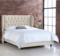 414BEDLNNTLC Izzy Cream Sloped Wingback California King Bed - Skyline Furniture