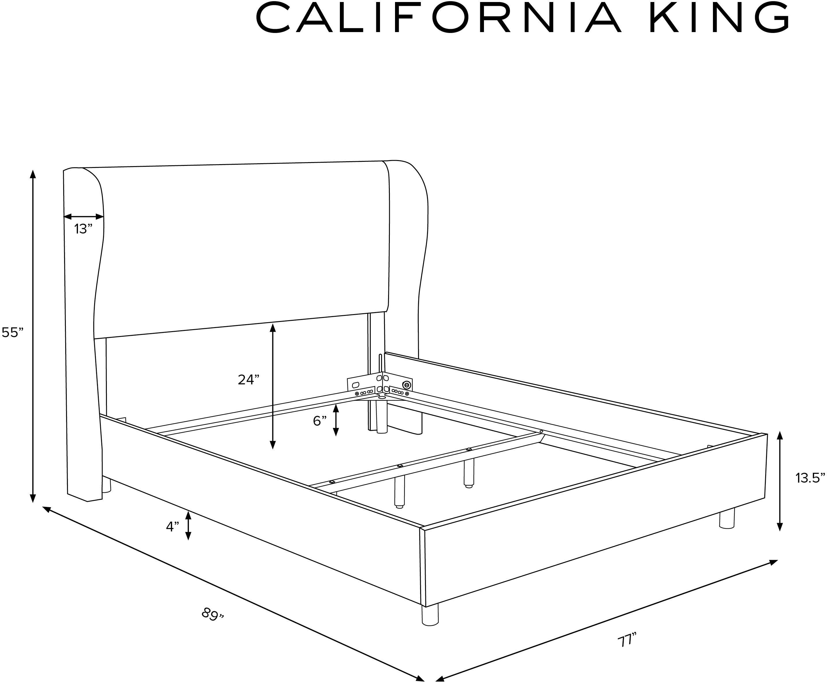 414BEDLNNTLC Izzy Cream Sloped Wingback California King Bed - Skyline Furniture-7