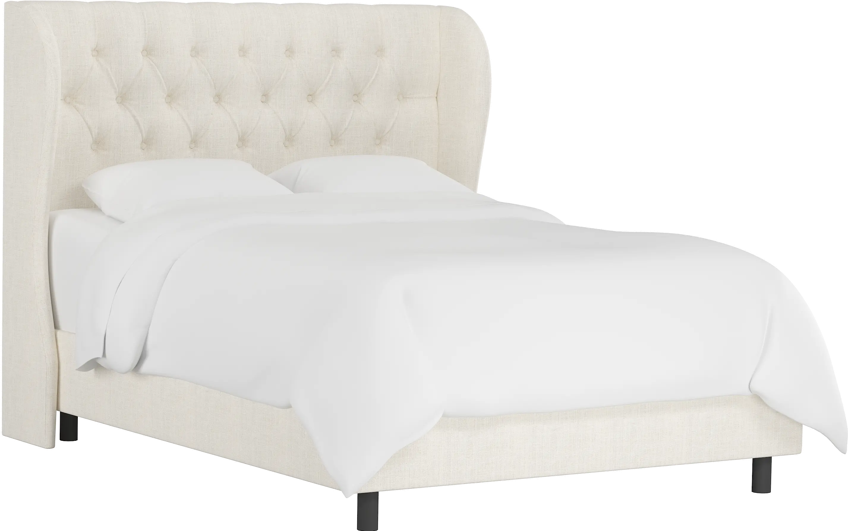 413BEDLNNTLC Izzy Cream Sloped Wingback King Bed - Skyline Furniture-1