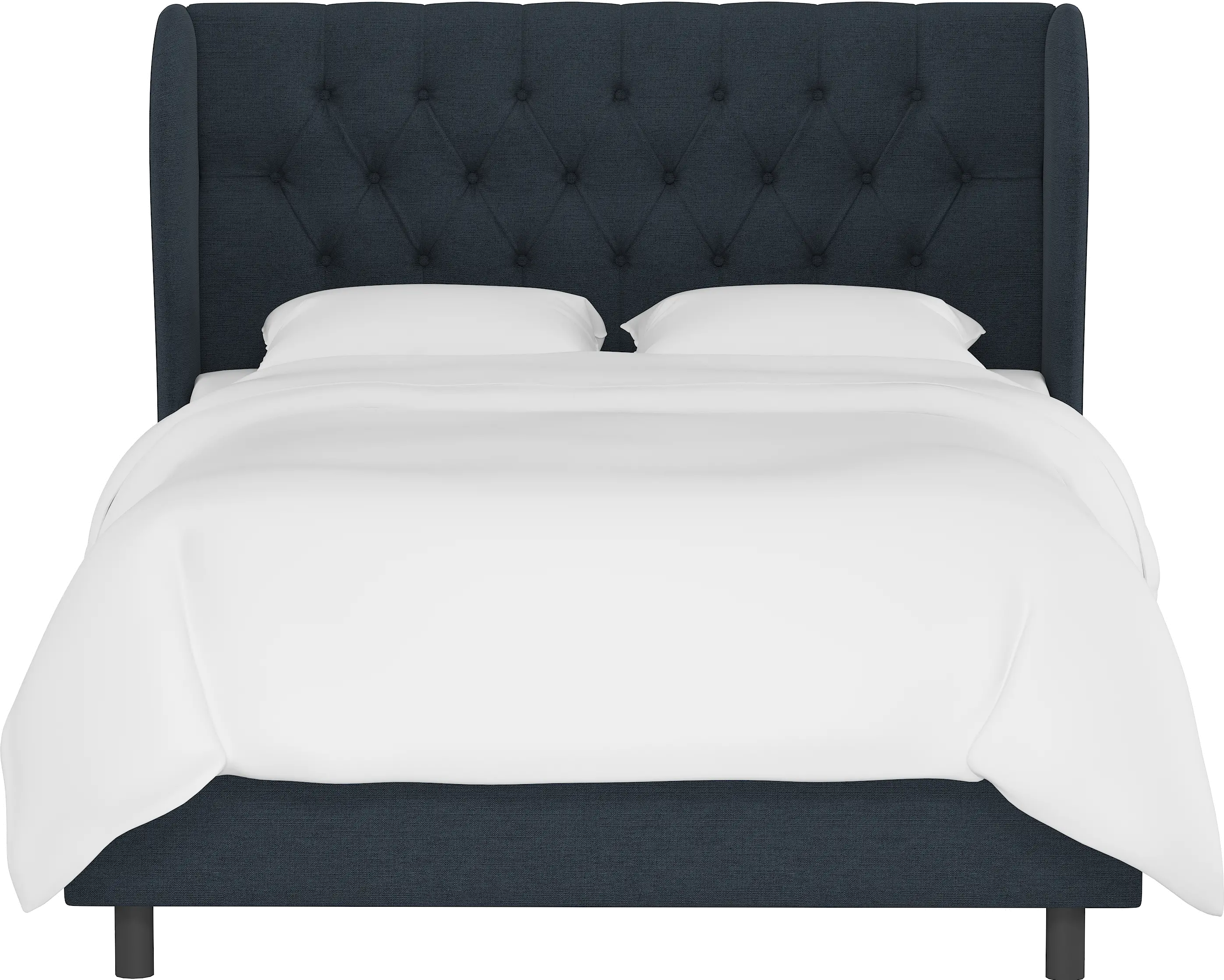412BEDLNNNV Izzy Navy Sloped Wingback Queen Bed - Skyline Furniture-3