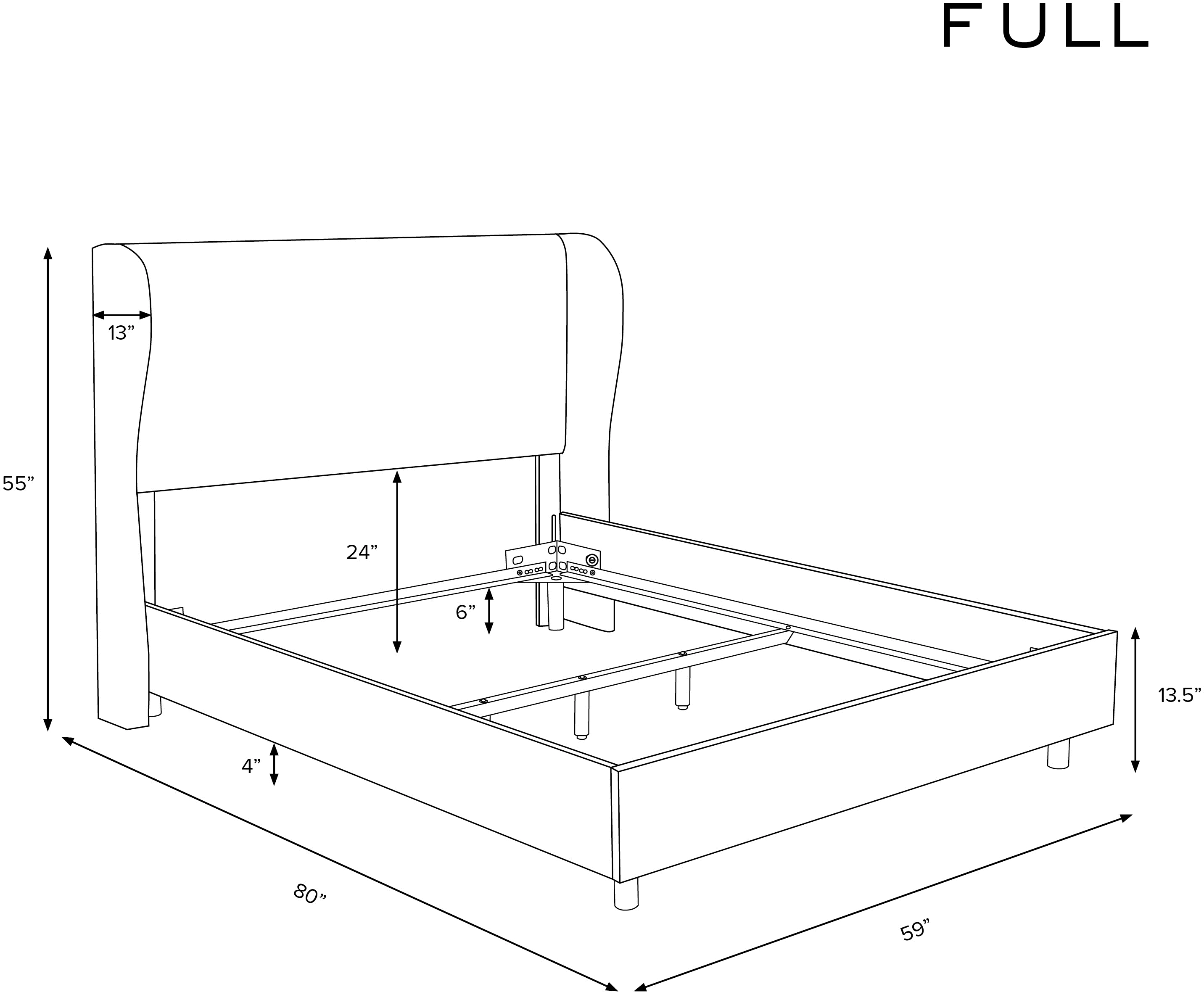 411BEDLNNNV Izzy Navy Sloped Wingback Full Bed - Skyline Furniture-7