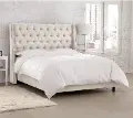 123NBBED-PWLNNTLC Riley Cream Flared Wingback King Bed - Skyline Furniture