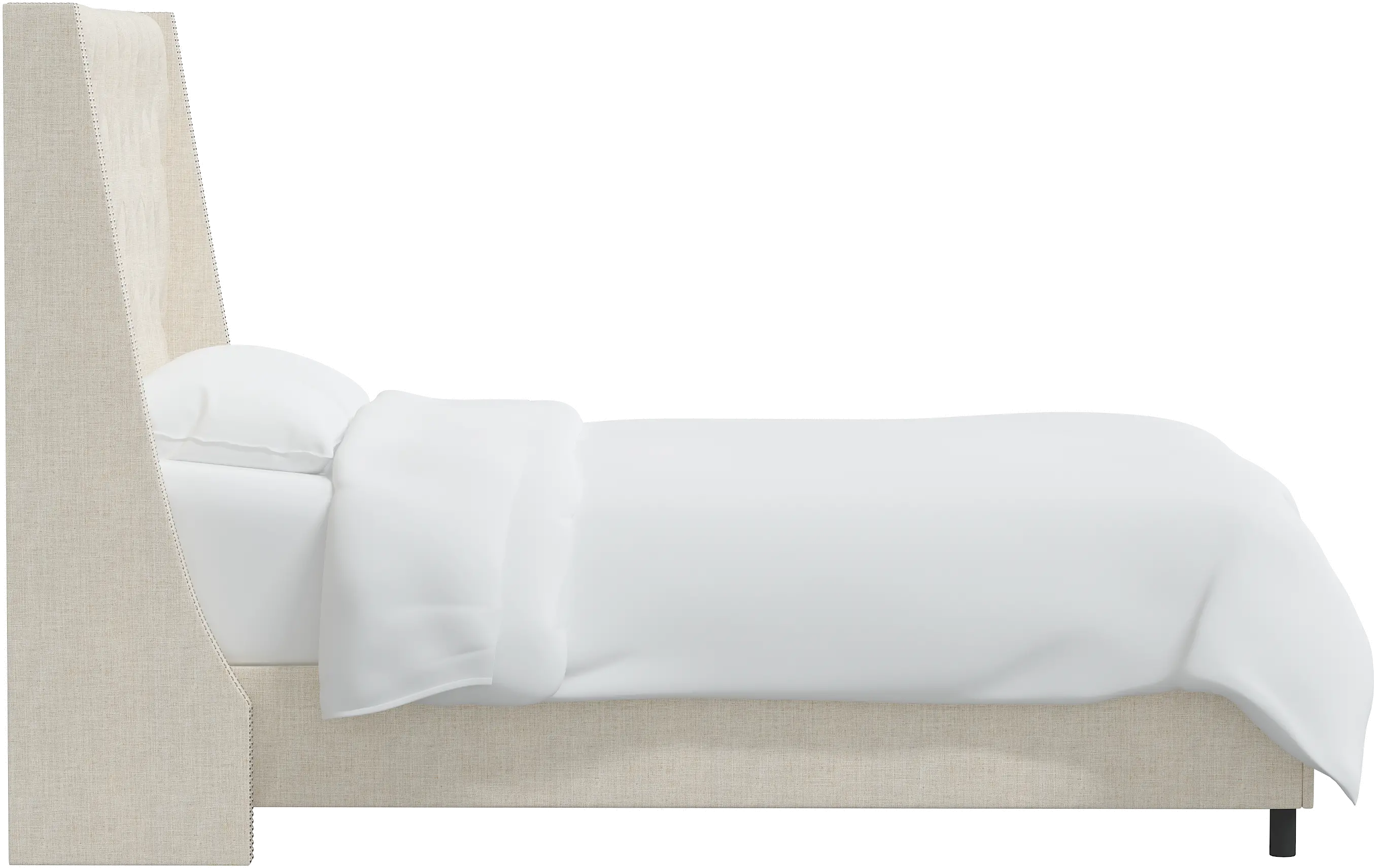 123NBBED-PWLNNTLC Riley Cream Flared Wingback King Bed - Skyline Furniture-5