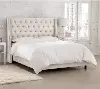 120NBBED-PWLNNTLC Riley Cream Flared Wingback Twin Bed - Skyline Furniture