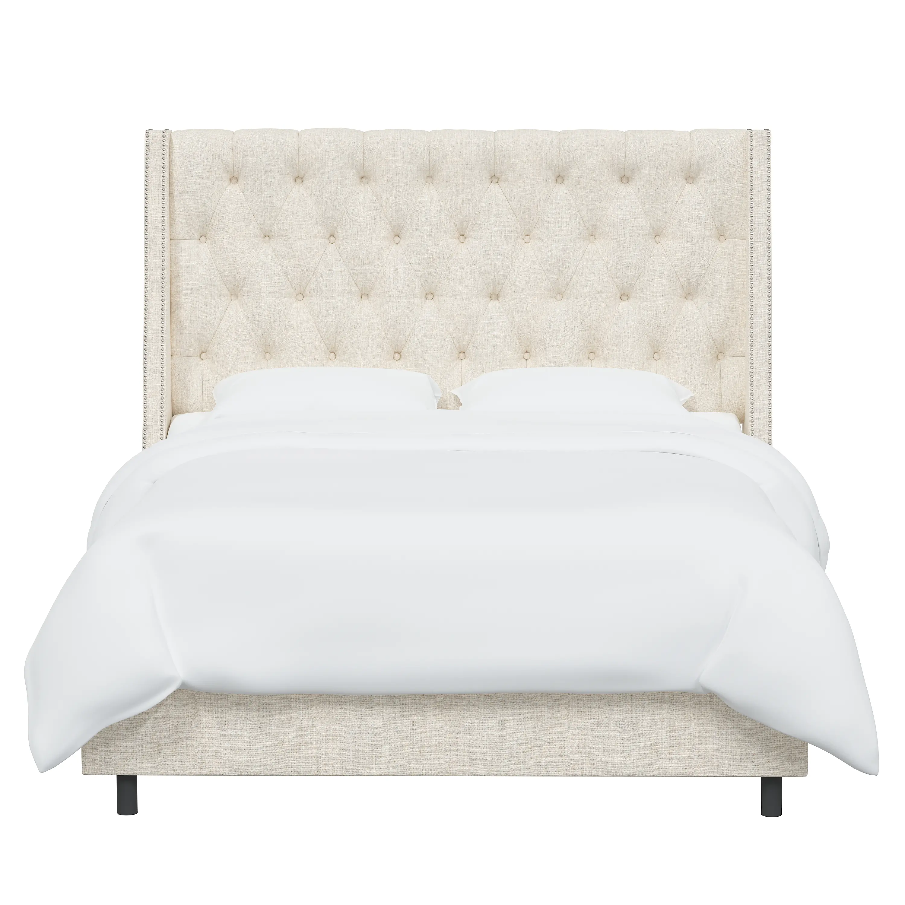 120NBBED-PWLNNTLC Riley Cream Flared Wingback Twin Bed - Skyline Furniture-3