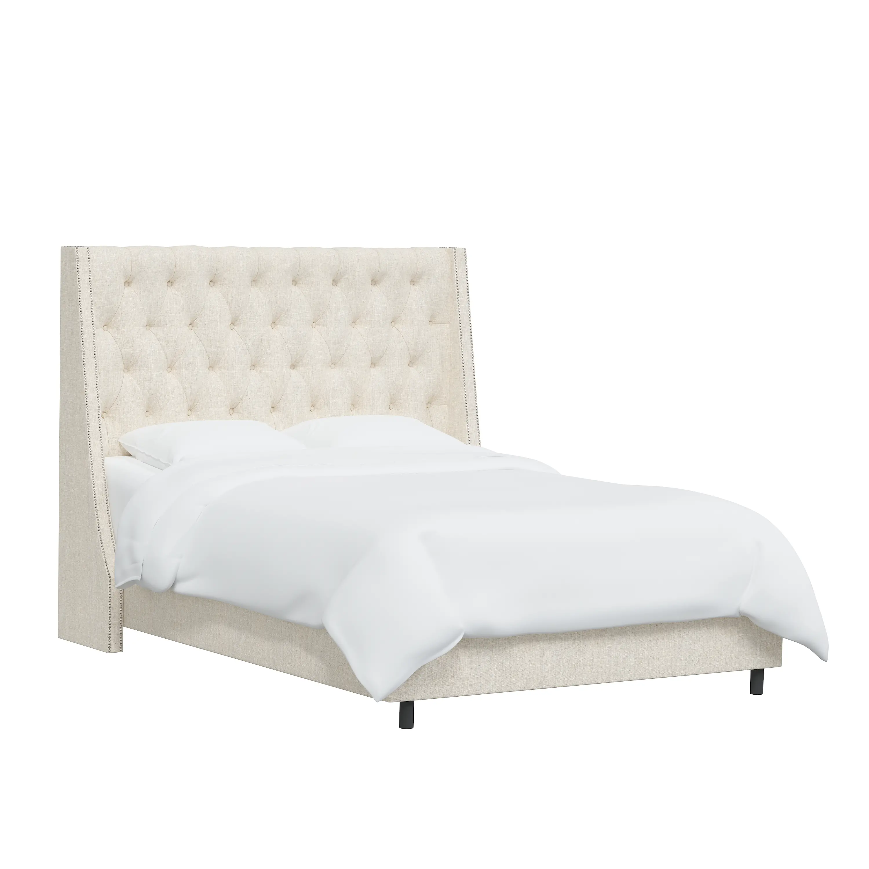 120NBBED-PWLNNTLC Riley Cream Flared Wingback Twin Bed - Skyline Furniture-4