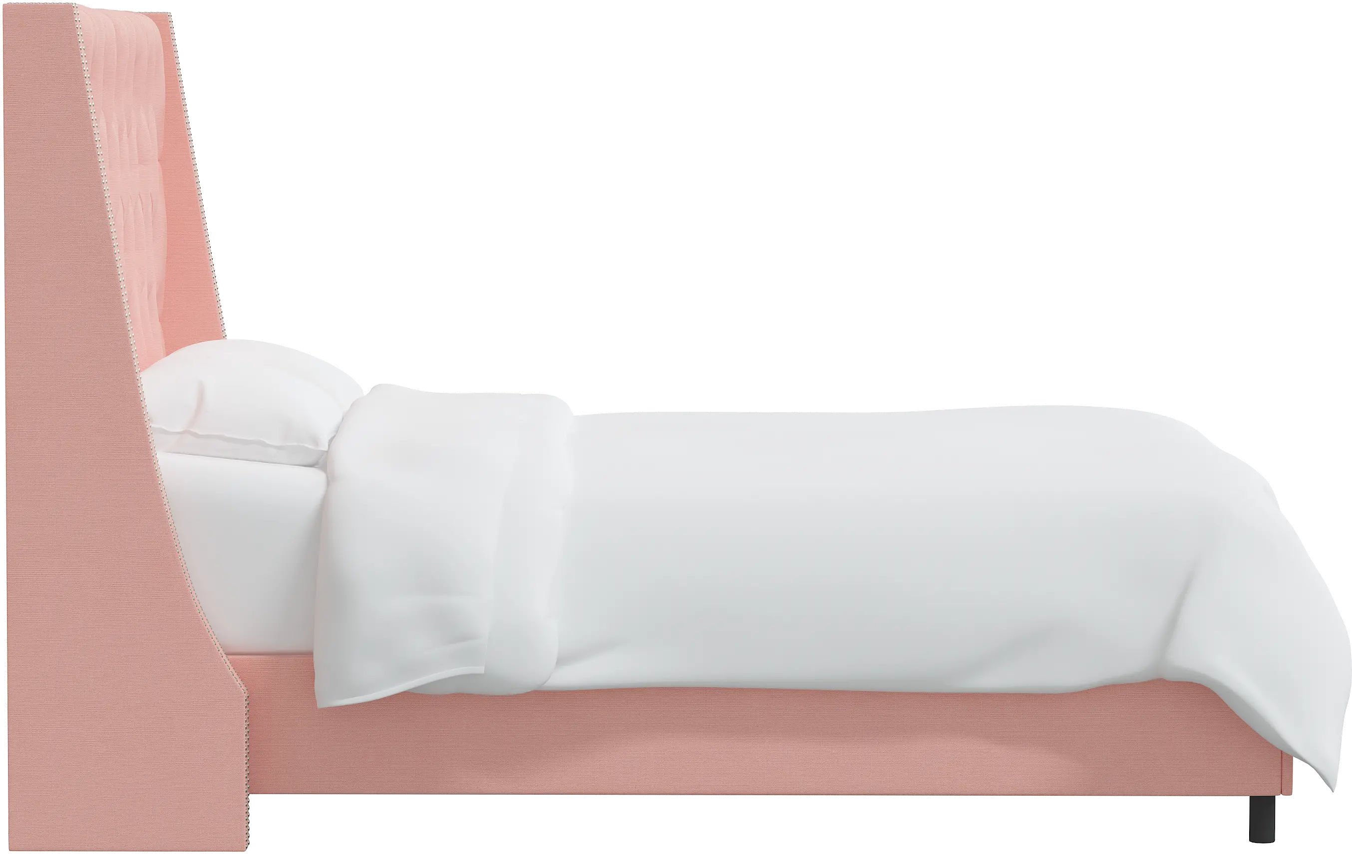 123NBBED-PWLNNPTL Riley Pink Flared Wingback King Bed - Skyline Furniture-4