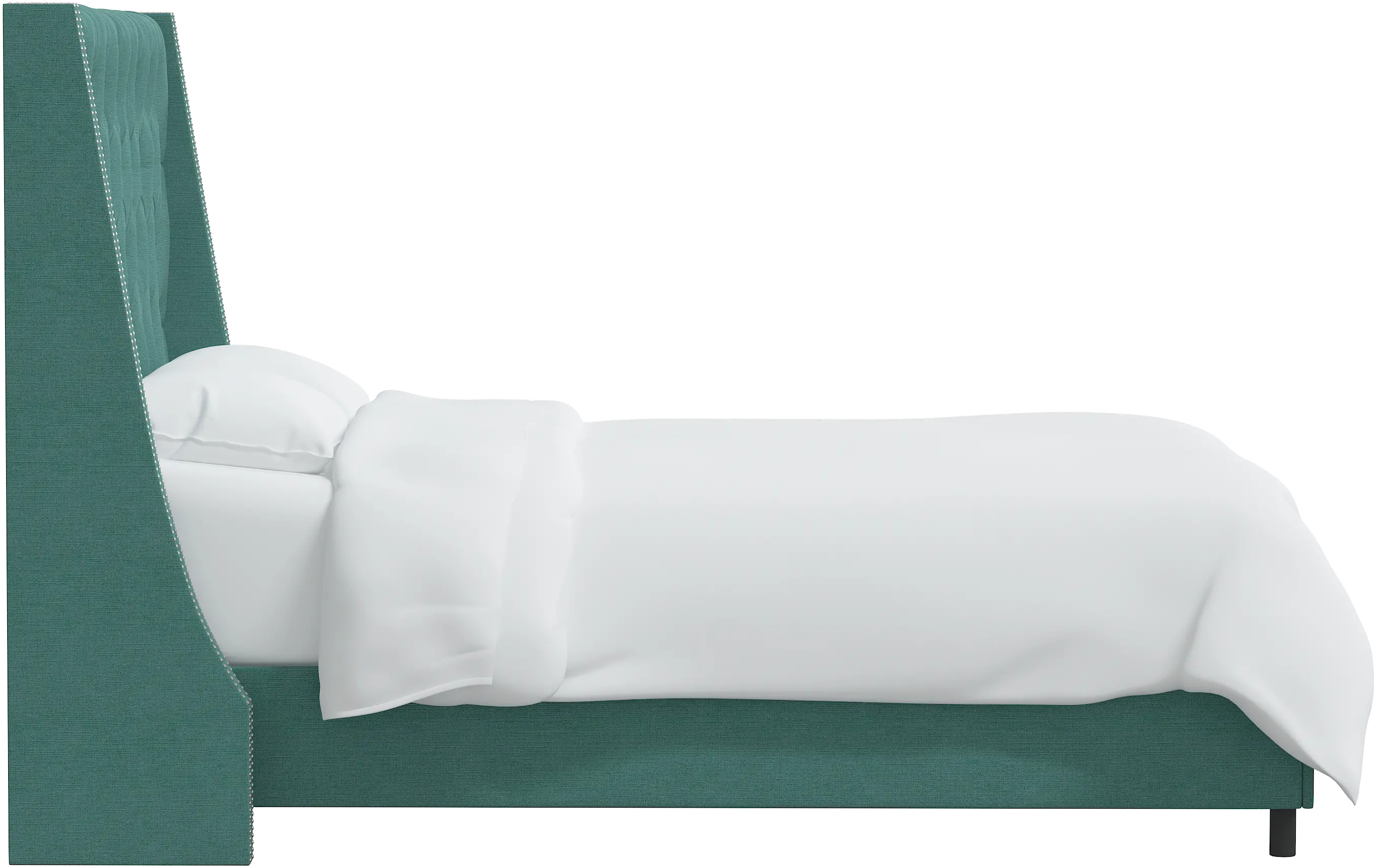 121NBBED-PWLNNLGN Riley Teal Flared  Wingback Full Bed - Skyline Furniture-4