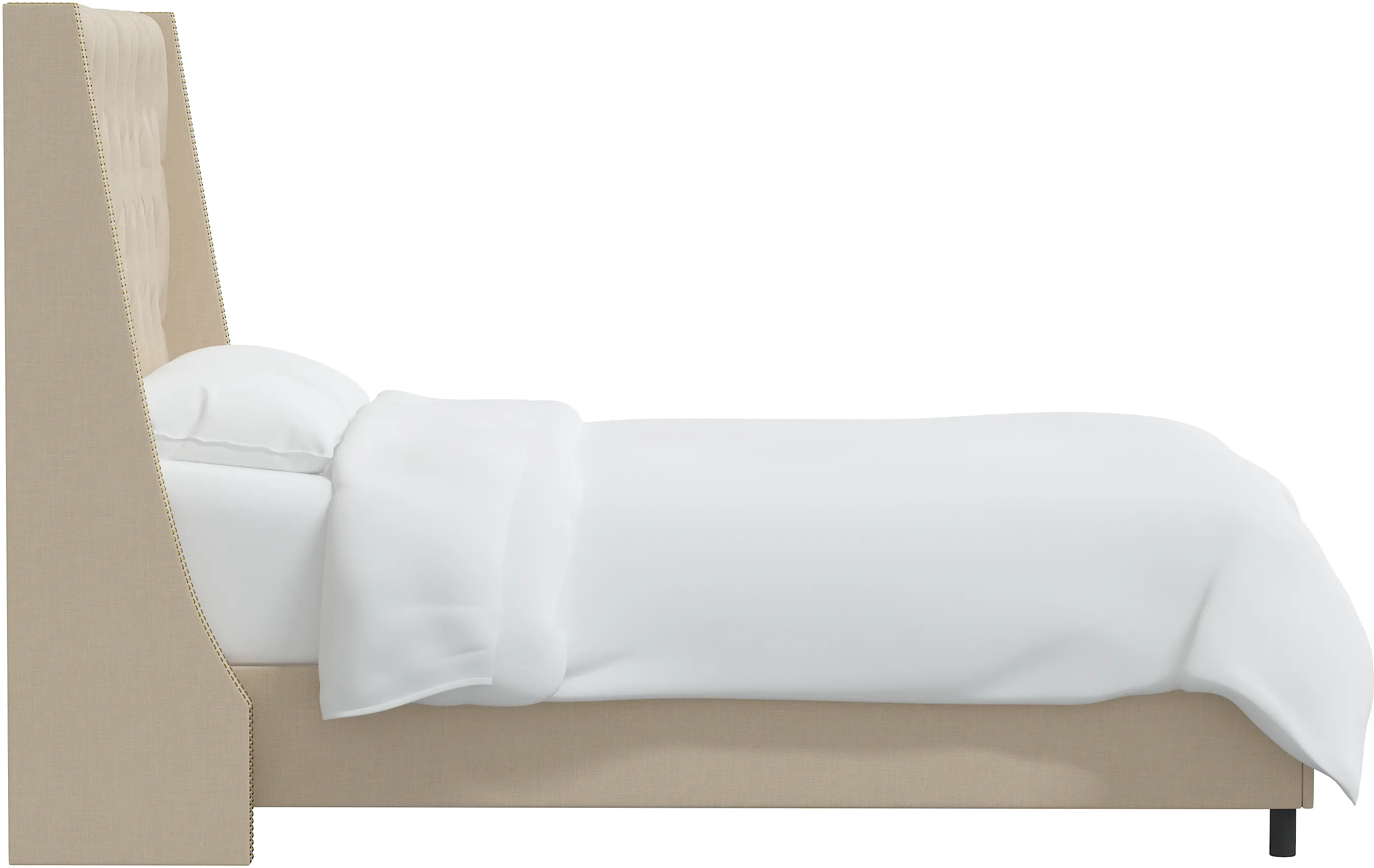 123NBBED-BRLNNLNN Riley Ivory Flared Wingback King Bed - Skyline Furniture-4