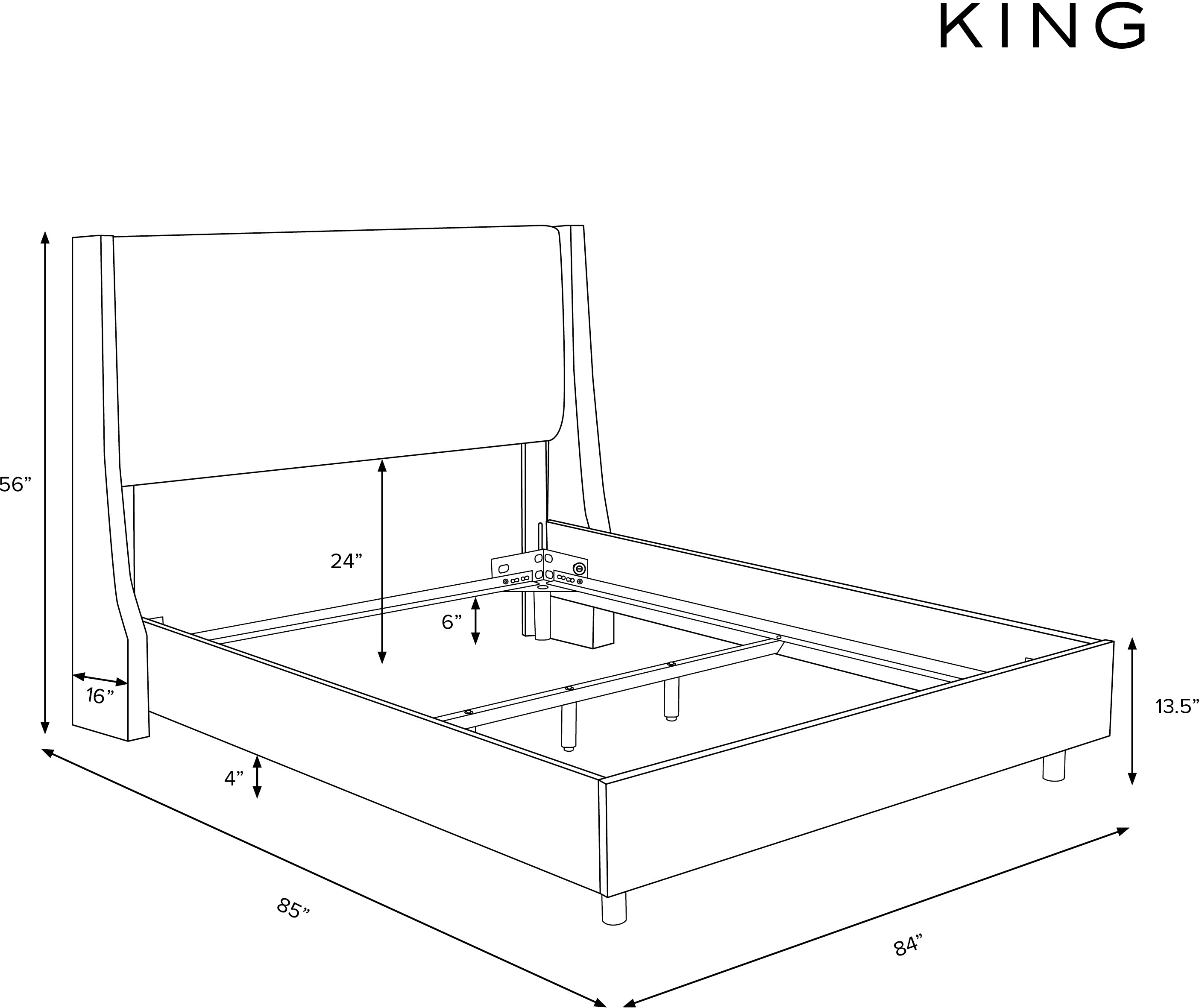 123NBBED-BRLNNLNN Riley Ivory Flared Wingback King Bed - Skyline Furniture-7
