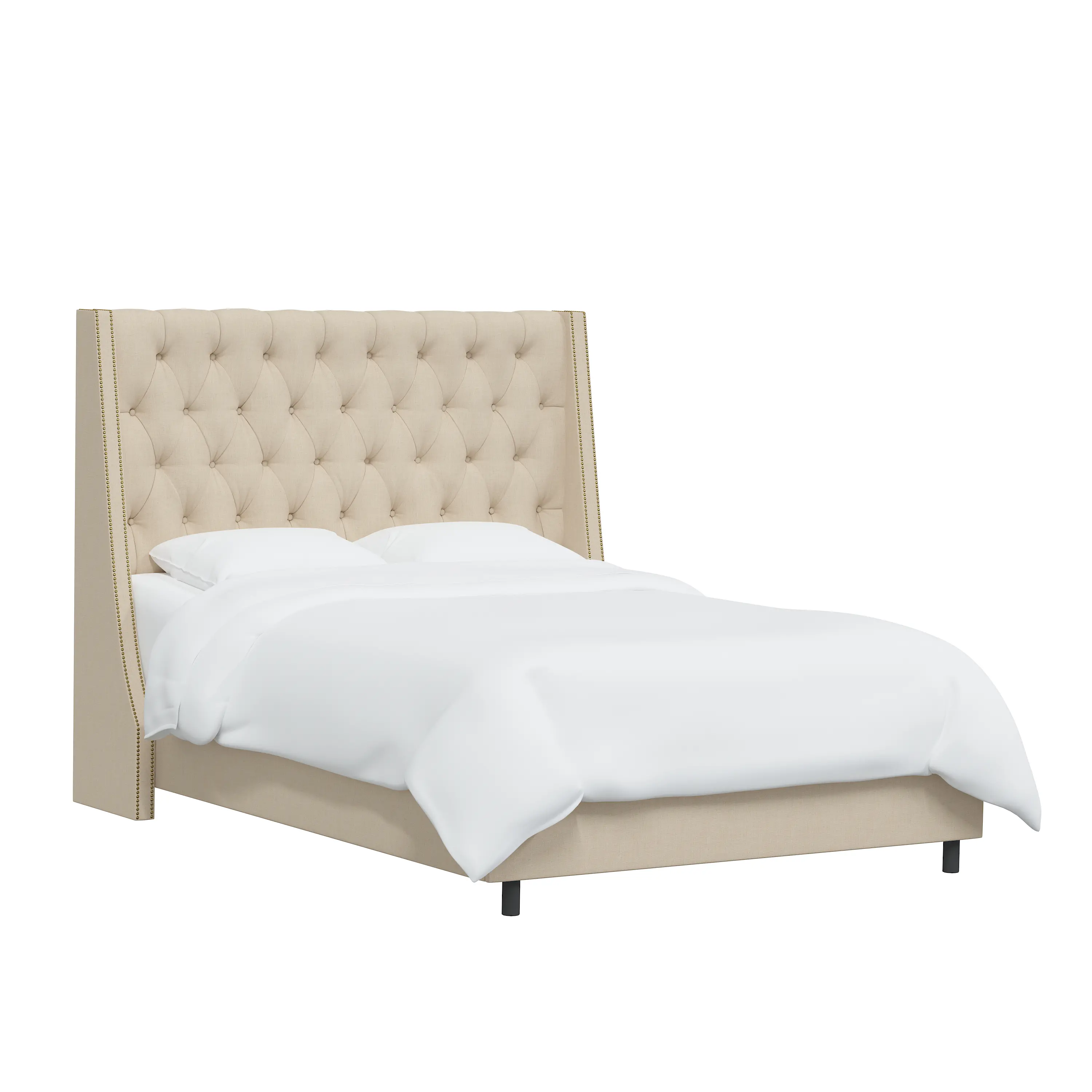 120NBBED-BRLNNLNN Riley Ivory Flared Wingback Twin Bed - Skyline Furniture-4