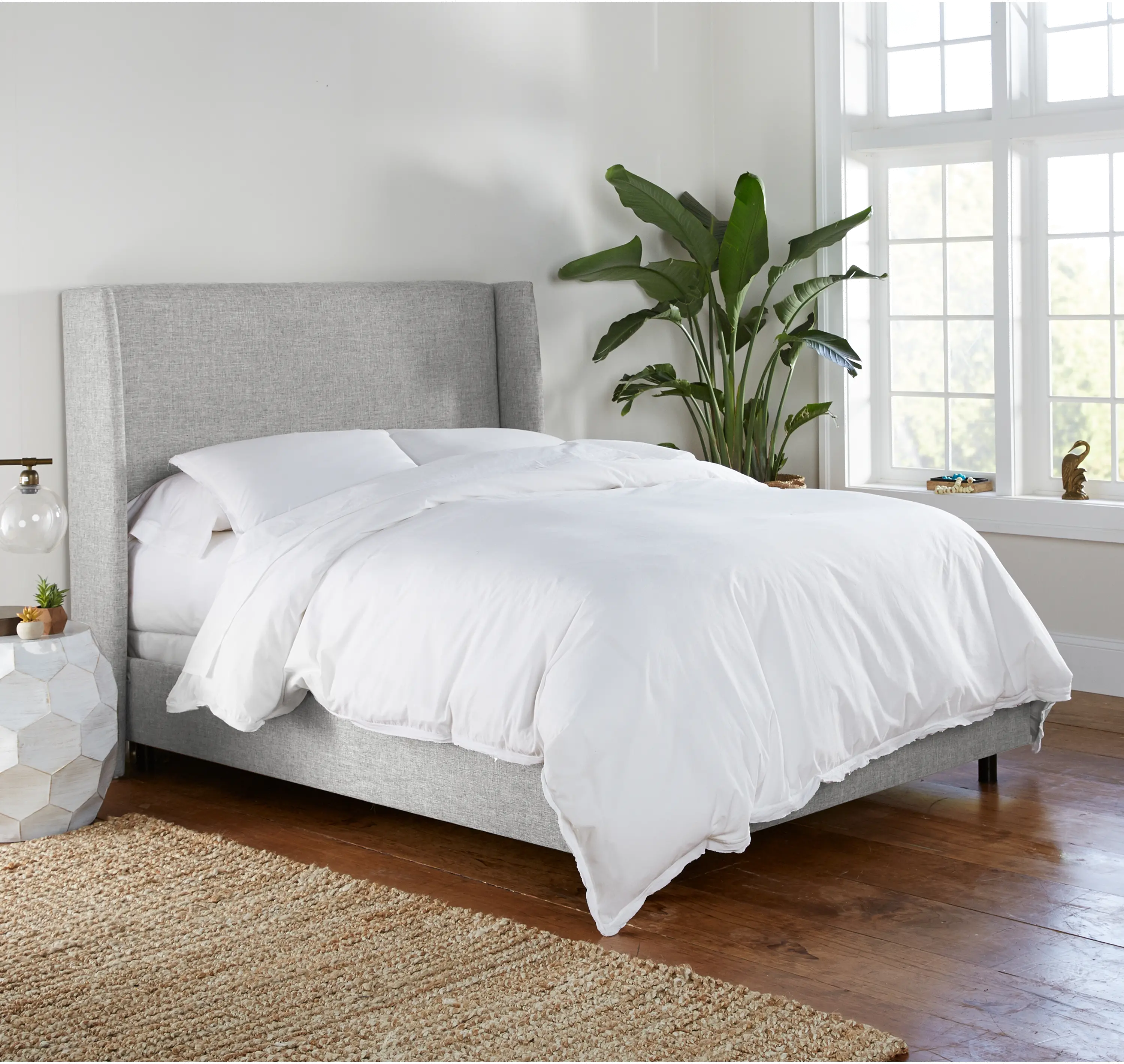 434BEDZMPMC Sasha Gray Curved Wingback California King Bed - Skyline Furniture-1