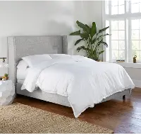 434BEDZMPMC Sasha Gray Curved Wingback California King Bed - Skyline Furniture