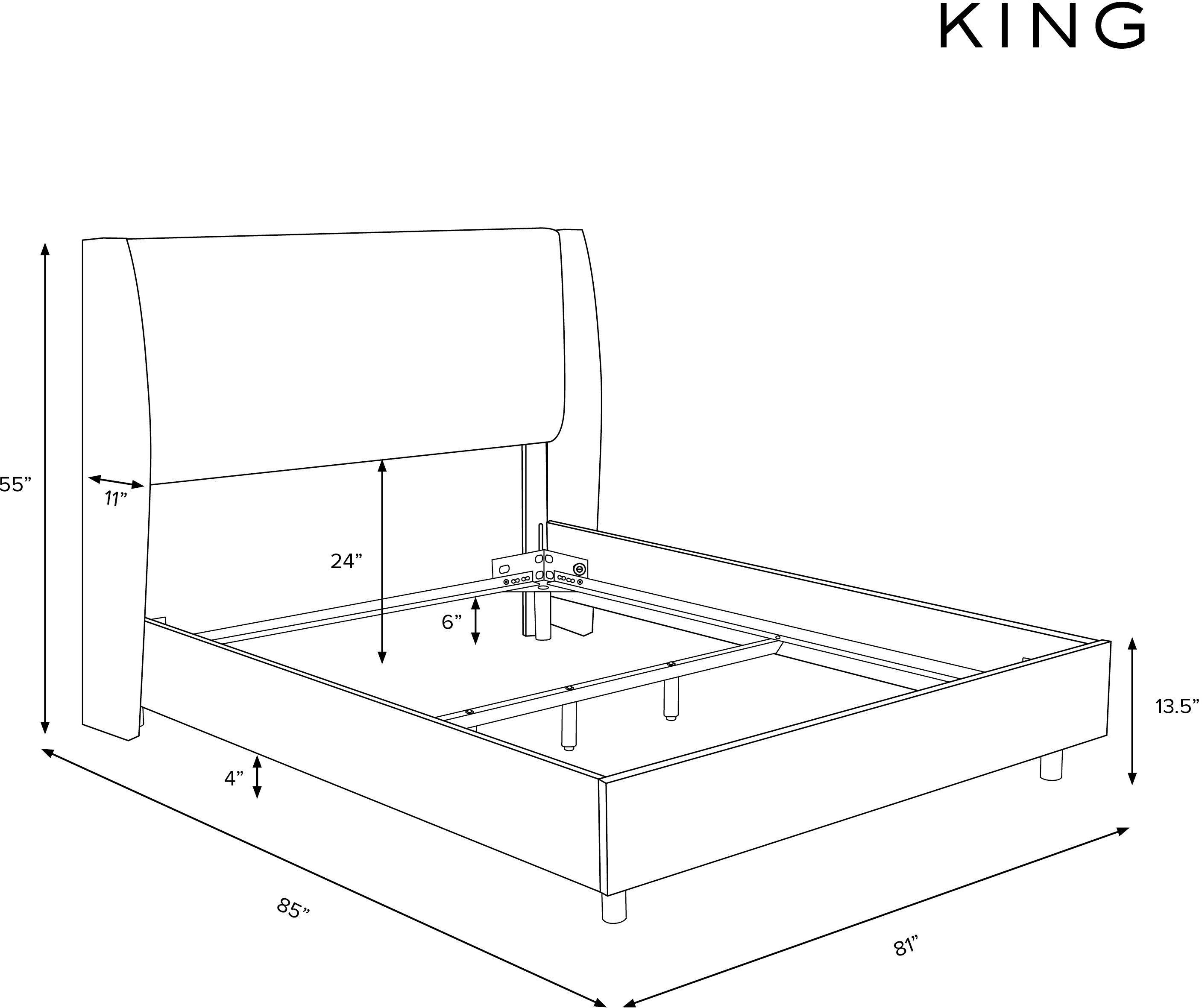 433BEDZMPMC Sasha Gray Curved Wingback King Bed - Skyline Furniture-7