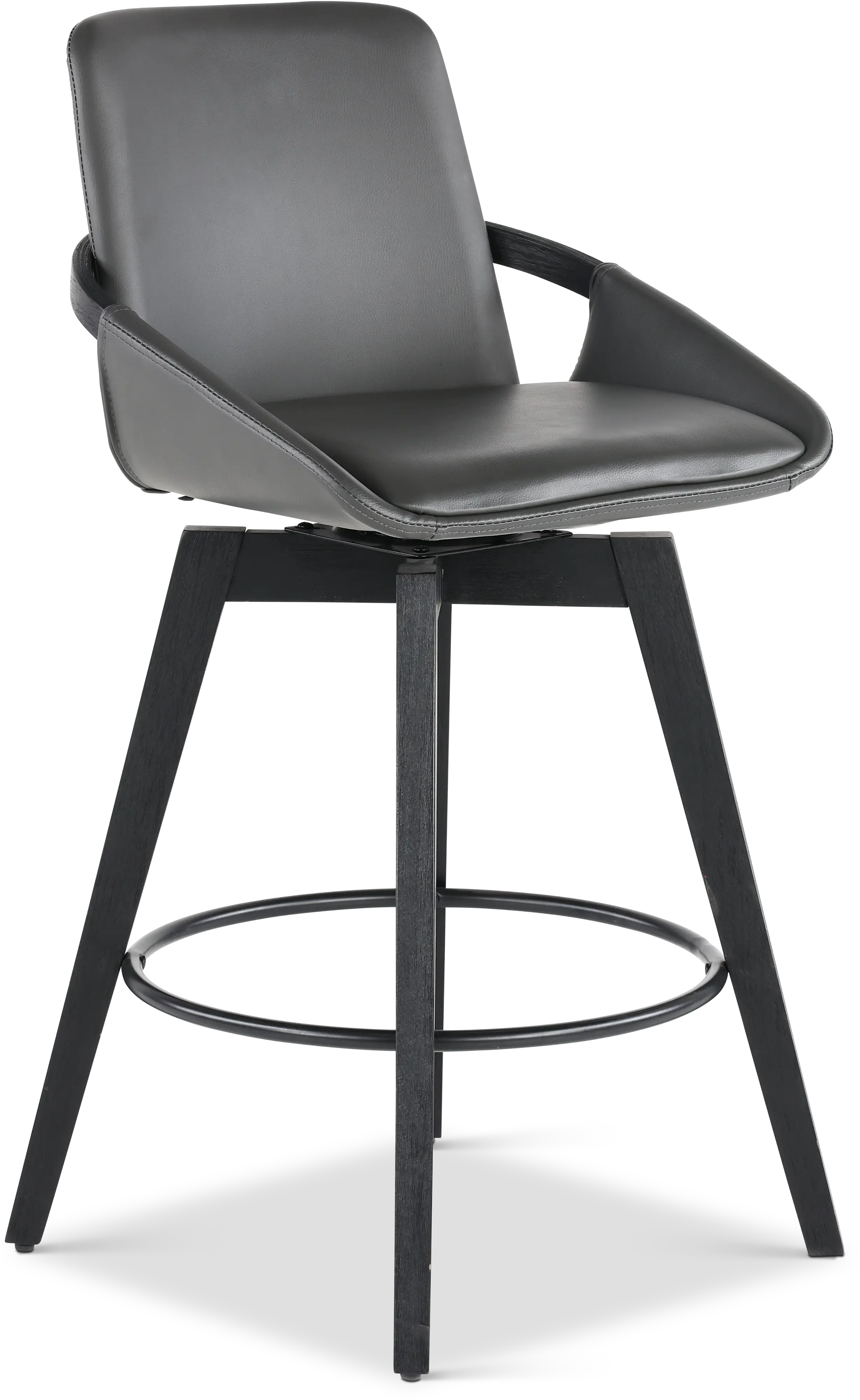 BAYLOR Black and Gray Swivel Counter Height Stool - Baylor-1